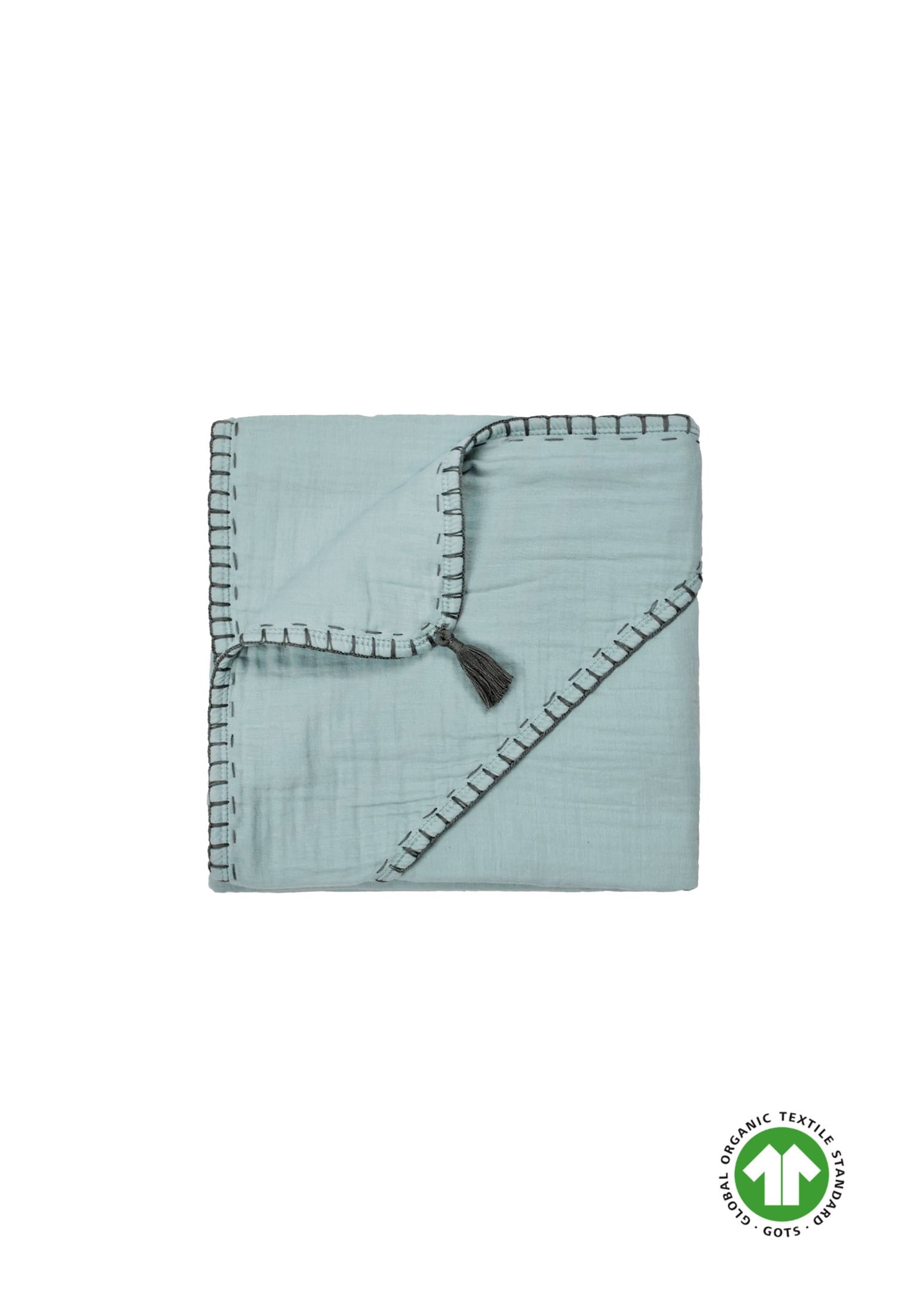CigitÇift Kat El İşi Müslin Üçgen Havlu (Yıkanmıştır) 75X75 cm Mint Yeşil