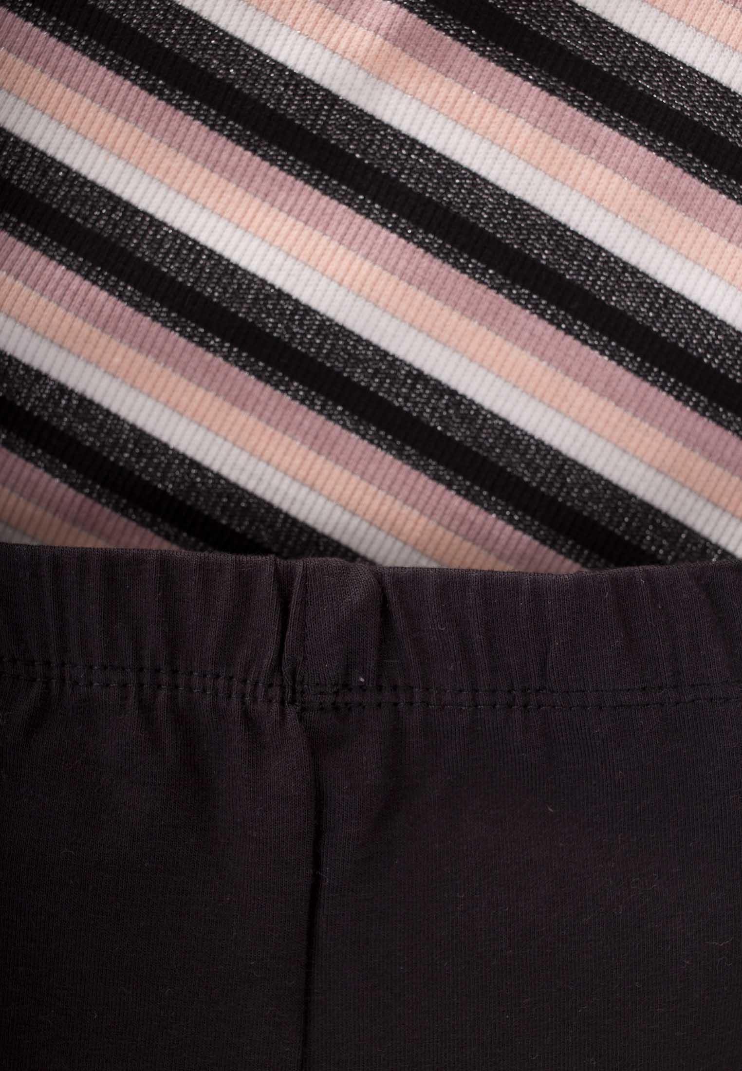 CigitÇizgili Simli Pijama Takım 3-9 Yaş Siyah Çizgili