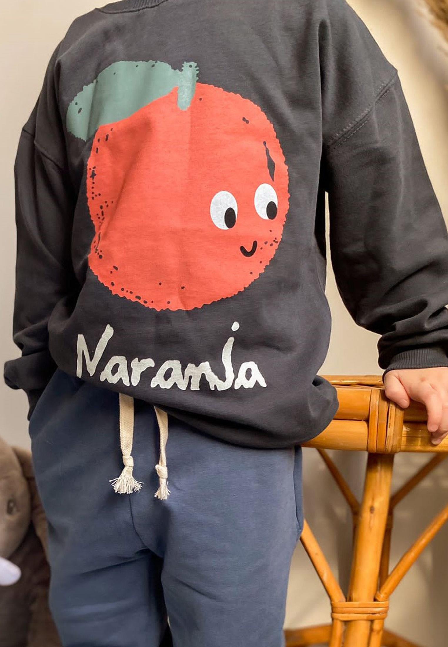 CigitPortakal Baskılı Sweatshirt 2-10 Yaş Antrasit