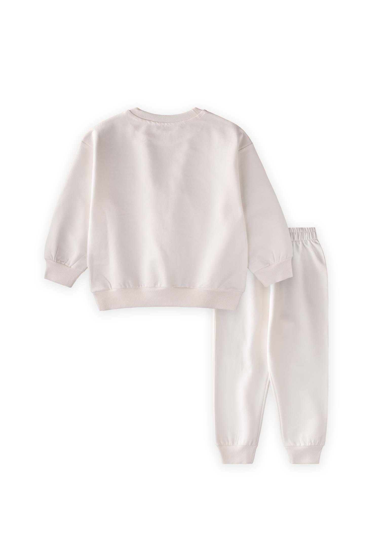 CigitRenkli Kelebek Baskılı Takım 2-7 Yaş EKRU