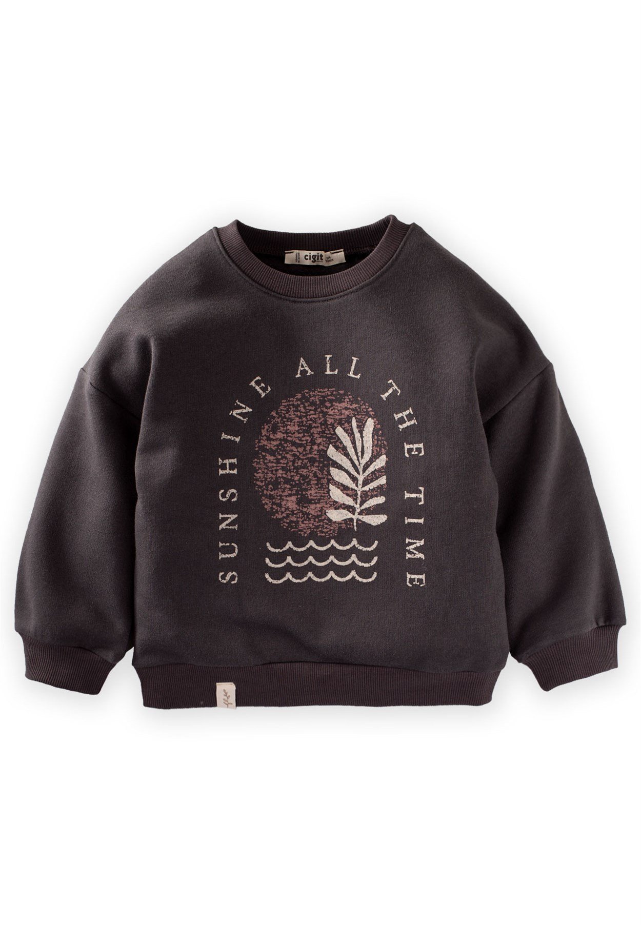 81045 - 5038Cigit - Soyut Yaprak Baskılı Sweatshirt 3-9 Yaş AntrasitCigitSoyut Yaprak Baskılı Sweatshirt 3-9 Yaş Antrasit