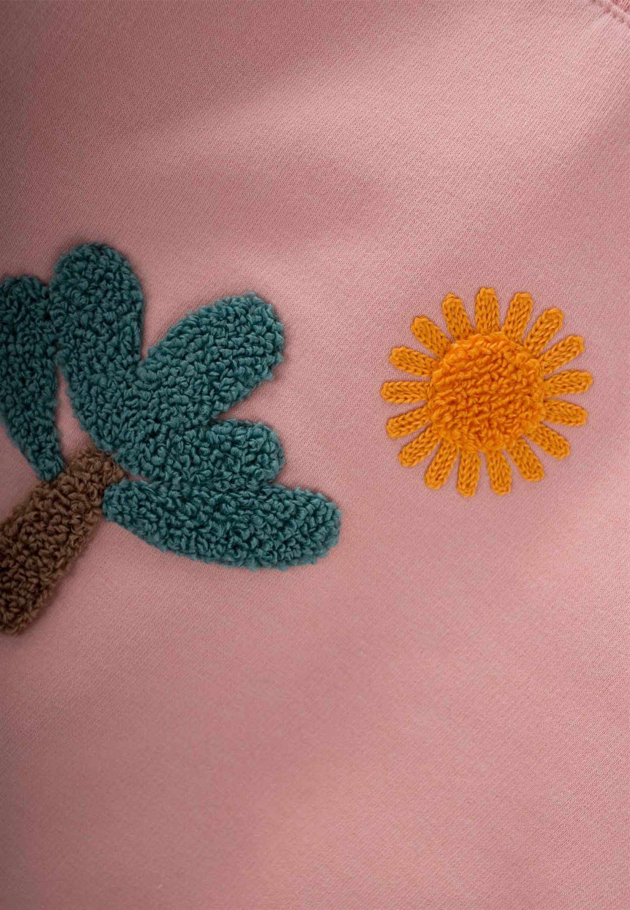 CigitSüzene Ağaç Nakışlı Sweatshirt 1-6 Yaş Pudra Pembe