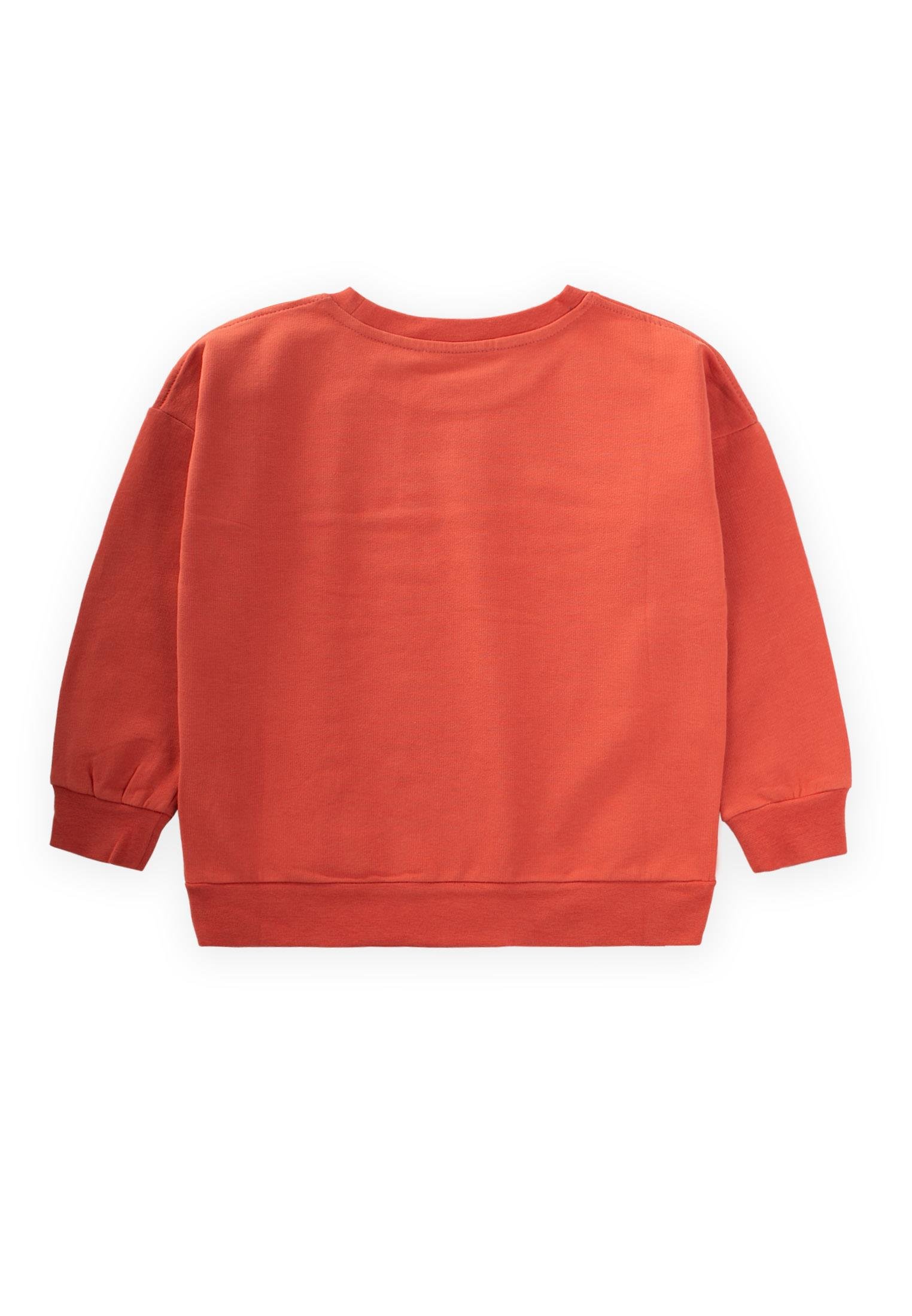 CigitYazı Baskılı Sweatshirt 3-9 Yaş Kiremit