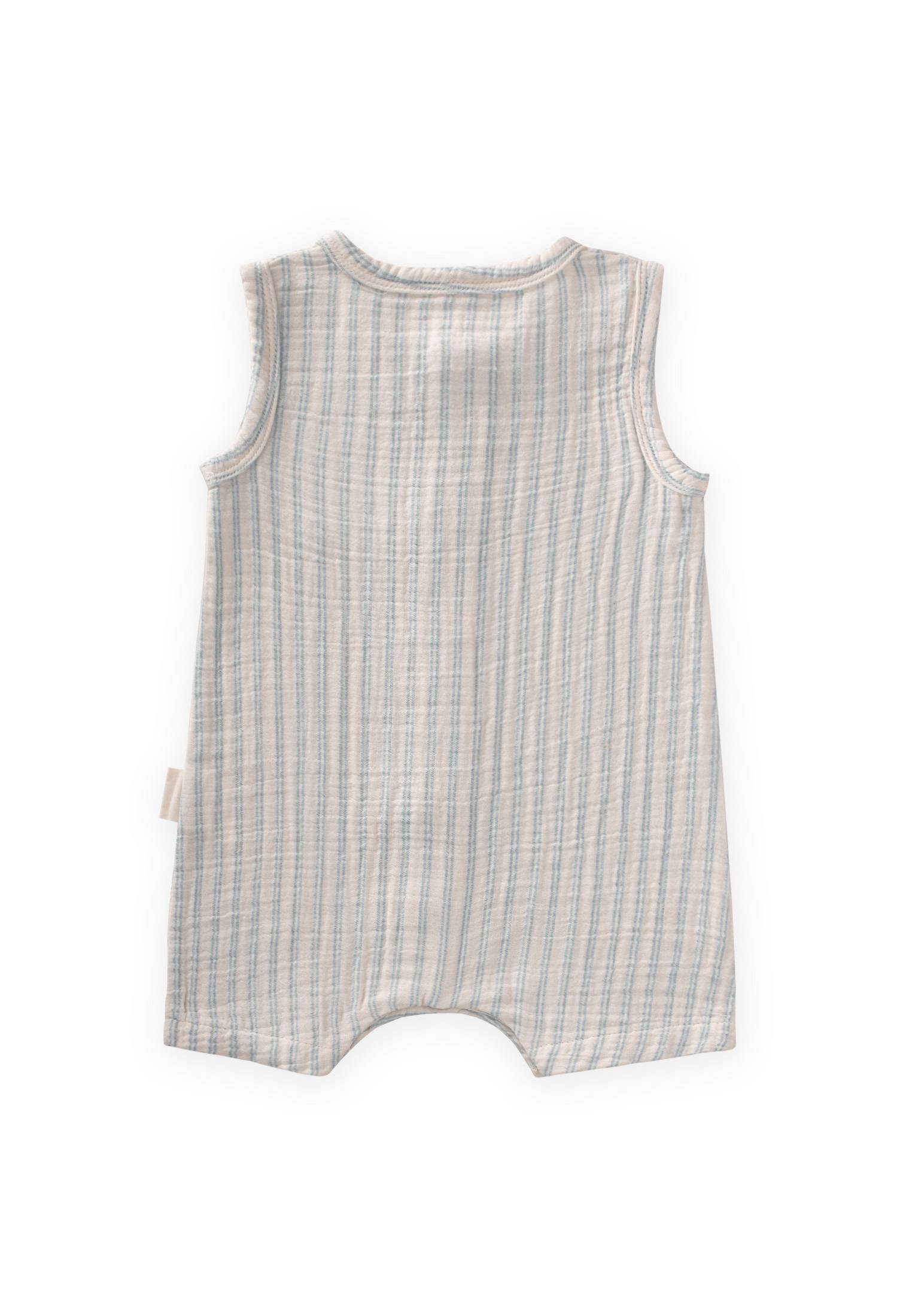 CigitÇizgili Müslin Tulum 0-3 Yaş İNDİGO ÇİFT ÇİZGİ