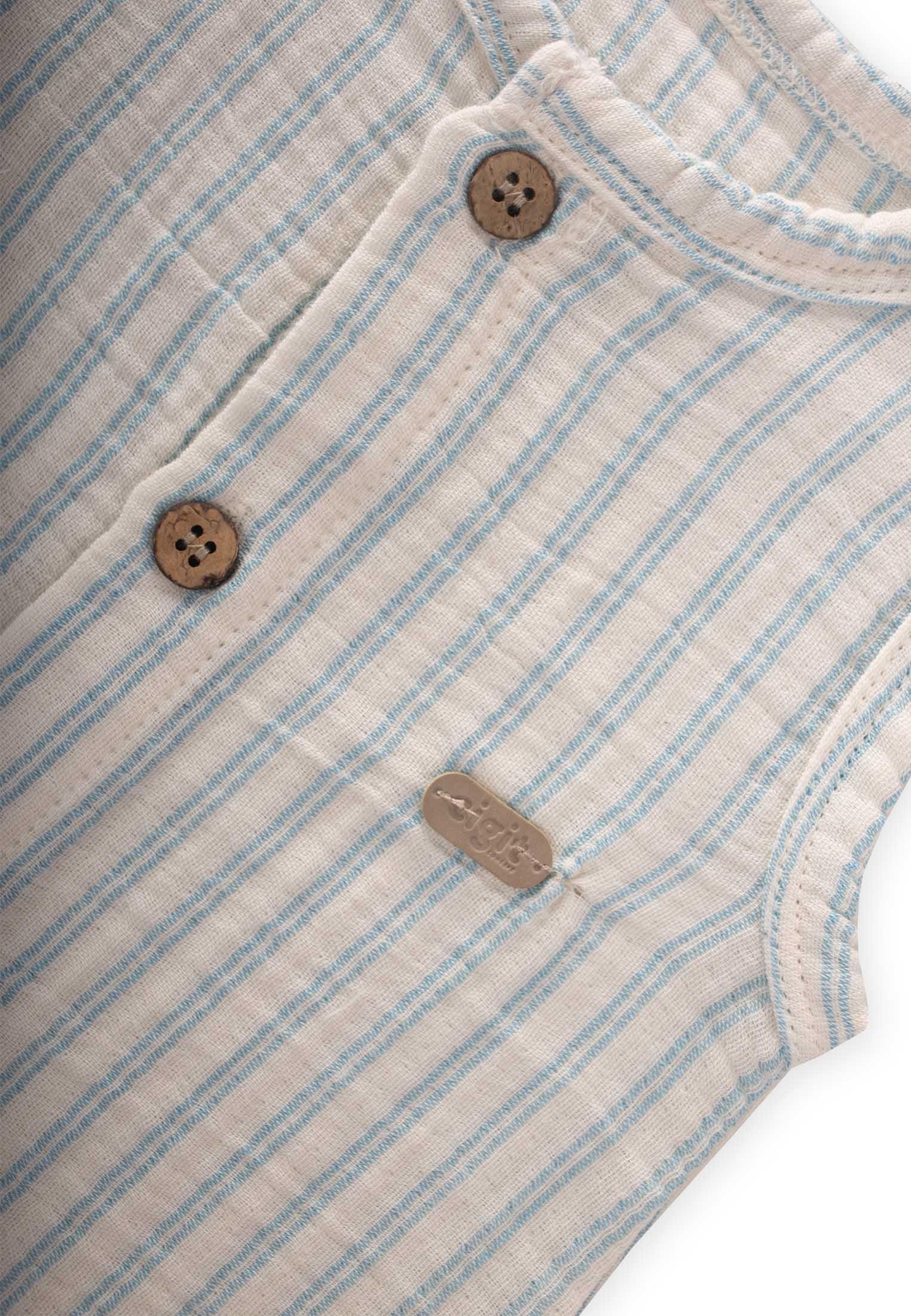 CigitÇizgili Müslin Tulum 0-3 Yaş İNDİGO ÇİFT ÇİZGİ