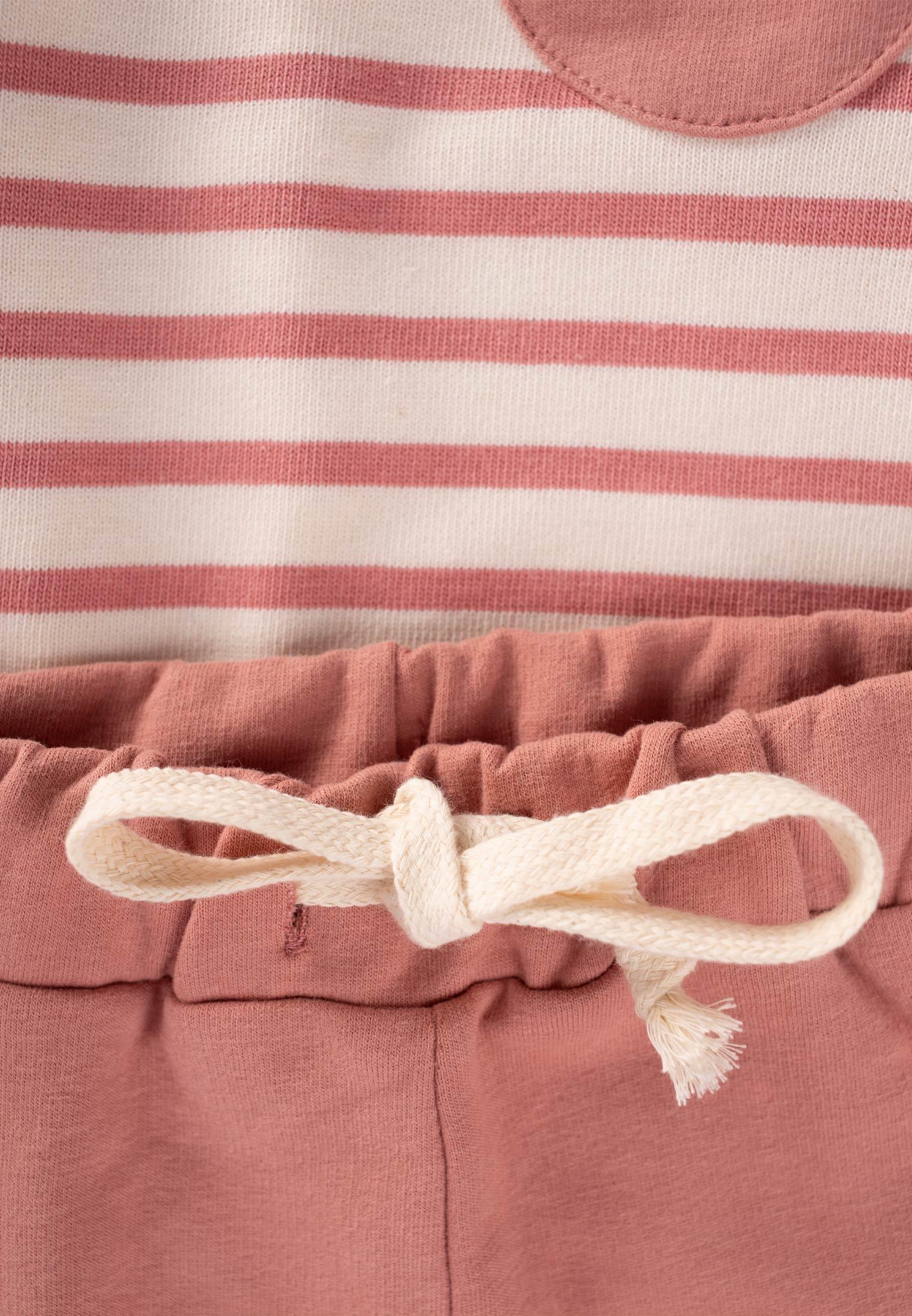 CigitÇizgili Sweatshirt Takım 1-6 Yaş Somon