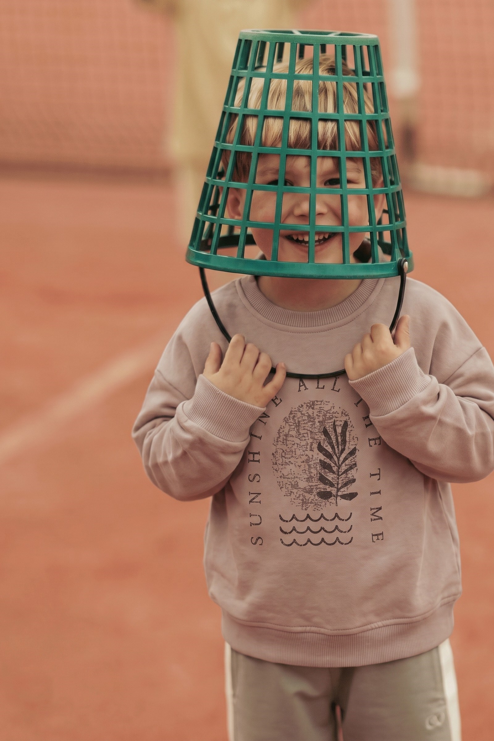 CigitDağ Baskılı Sweatshirt 3-9 Yaş Bej