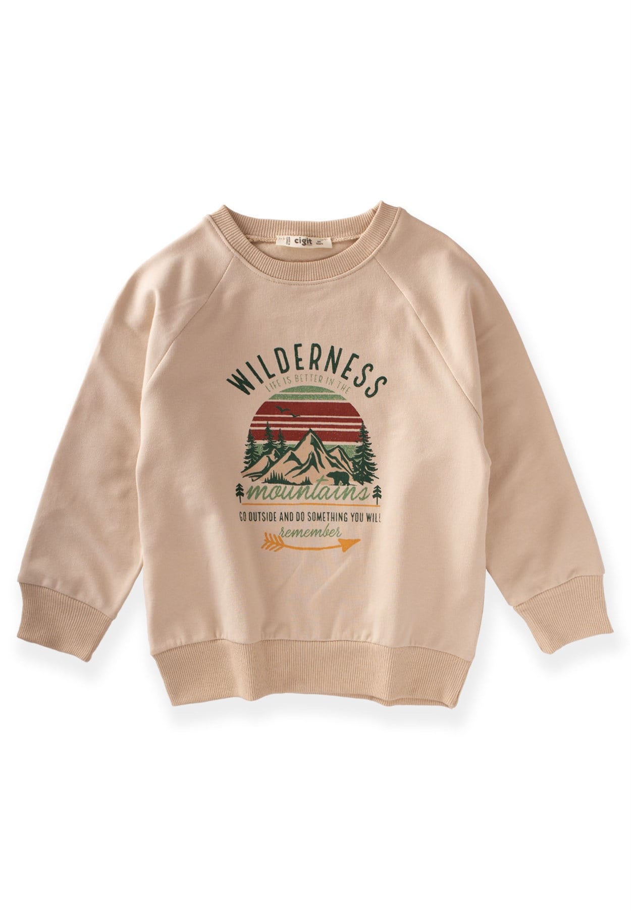 81015 - 5122Dağ Baskılı Sweatshirt 3-9 Yaş Kum - Fırsat ÜrünüCigitDağ Baskılı Sweatshirt 3-9 Yaş Kum