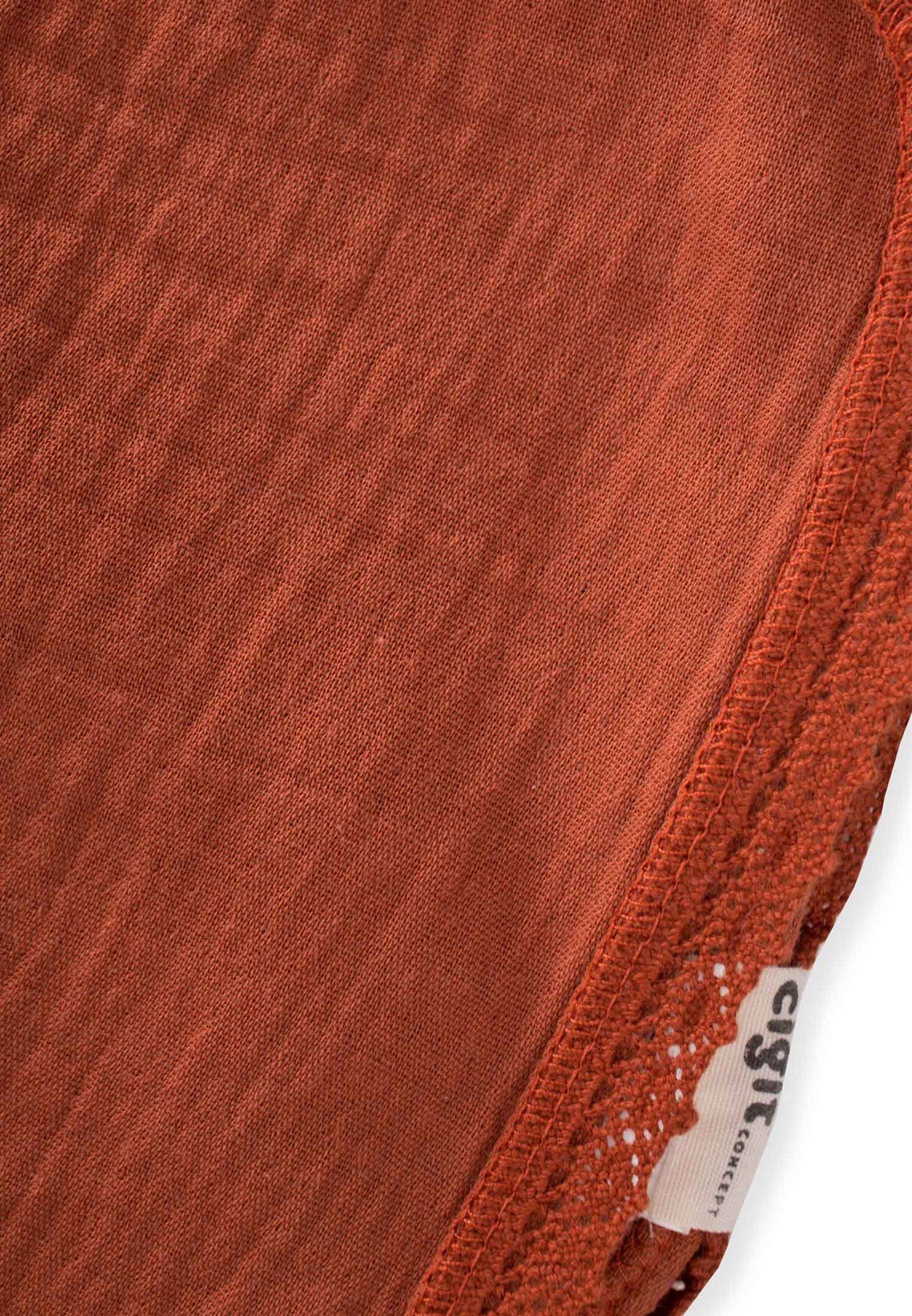 100014 - 1400Dantel İşlemeli Tekkat Müslin Battaniye 100X100 cm +/- 3 cm Rust - CigitCigitDantel İşlemeli Tekkat Müslin Battaniye 100X100 cm +/- 3 cm Rust
