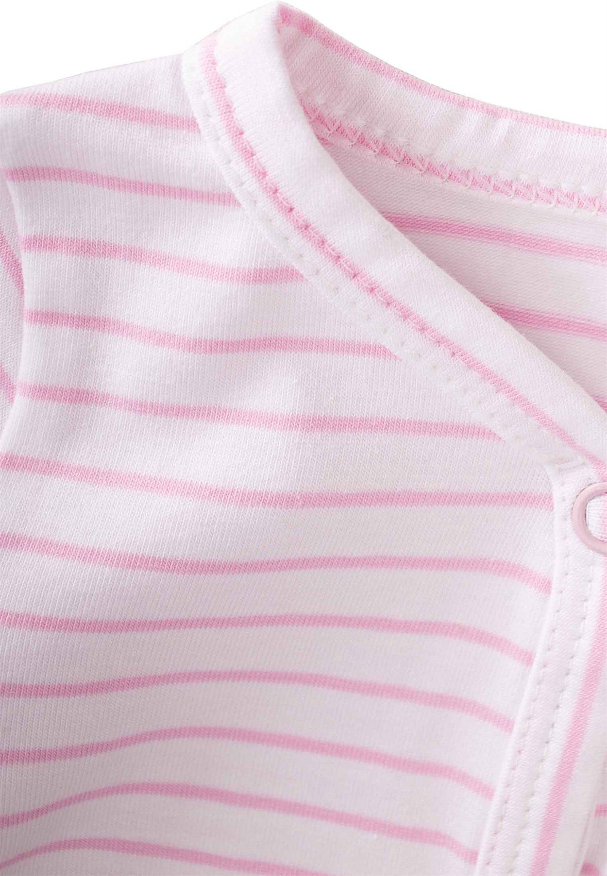 70883 - 5080Desenli Ayaklı Tulum 0-1 Yaş Pembe Çizgili - CigitCigitDesenli Ayaklı Tulum 0-1 Yaş Pembe Çizgili