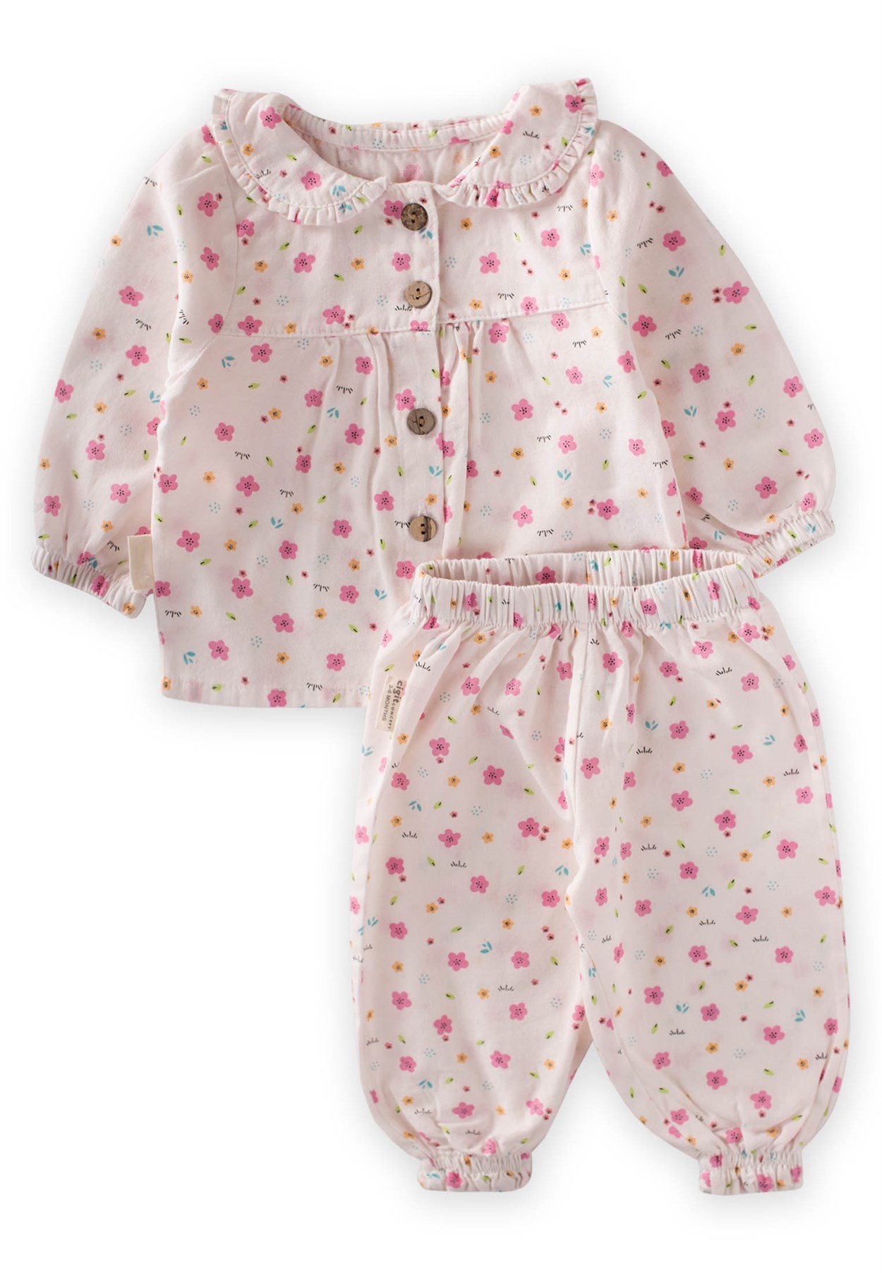 50250 - 5001Desenli Bebe Yaka Geniş Kesim Pijama Takım 0-3 Yaş Ekru - CigtCigitDesenli Bebe Yaka Geniş Kesim Pijama Takım 0-3 Yaş Ekru