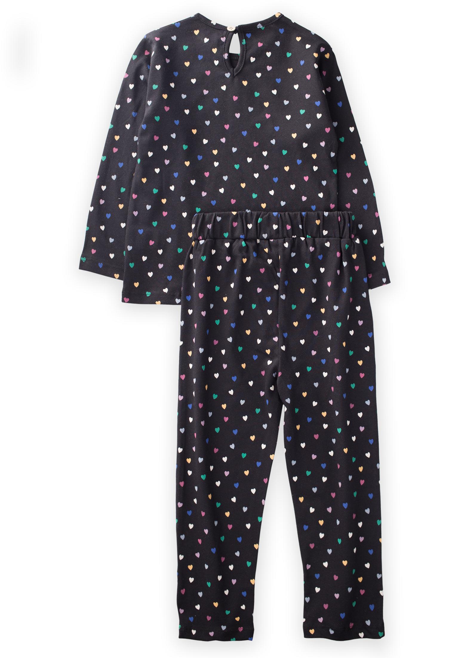 CigitDesenli Pijama Takim 3-8 Yaş SİYAH