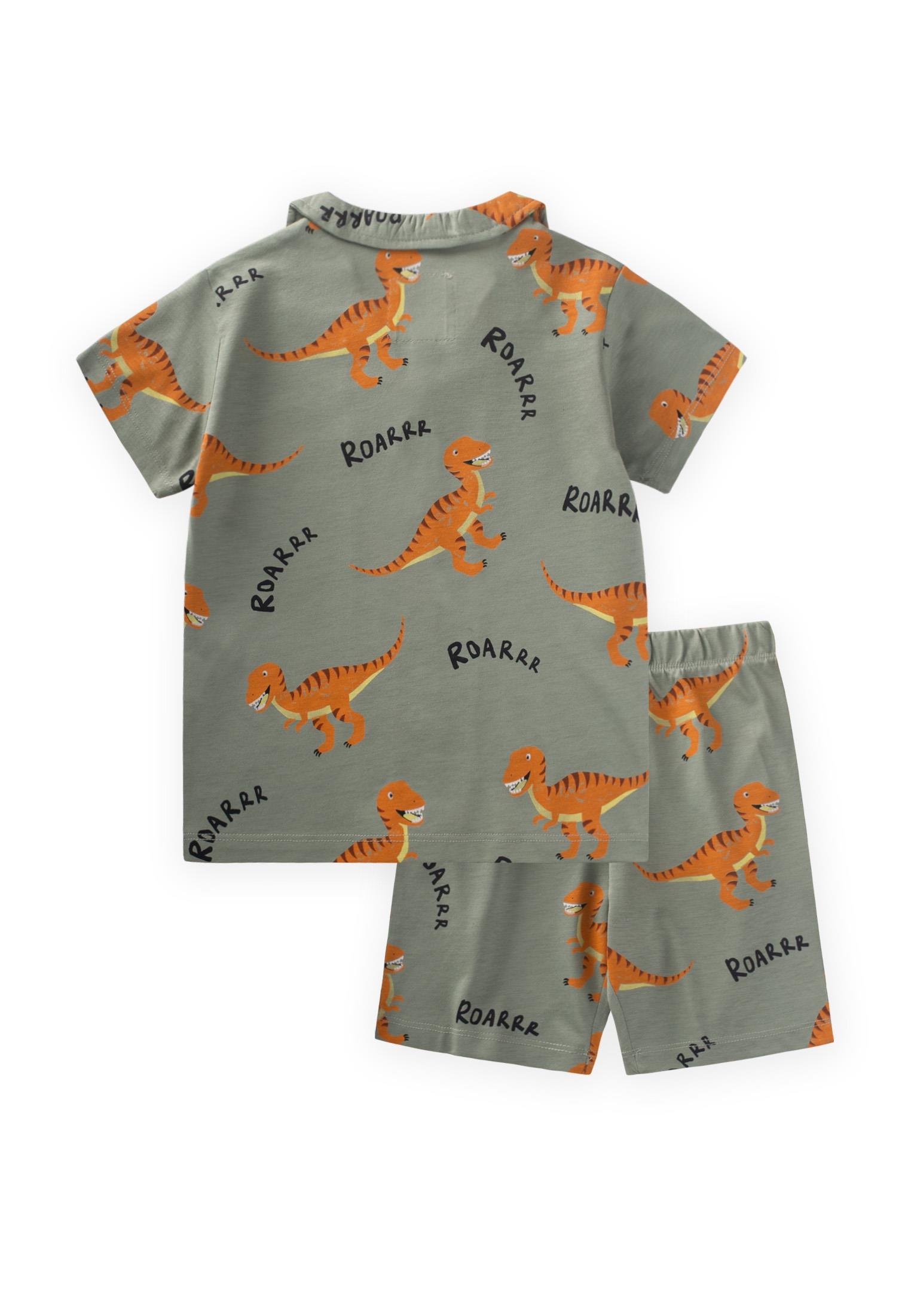 CigitDinazor Baskılı Pijama Takım 1-7 Yaş Yeşil