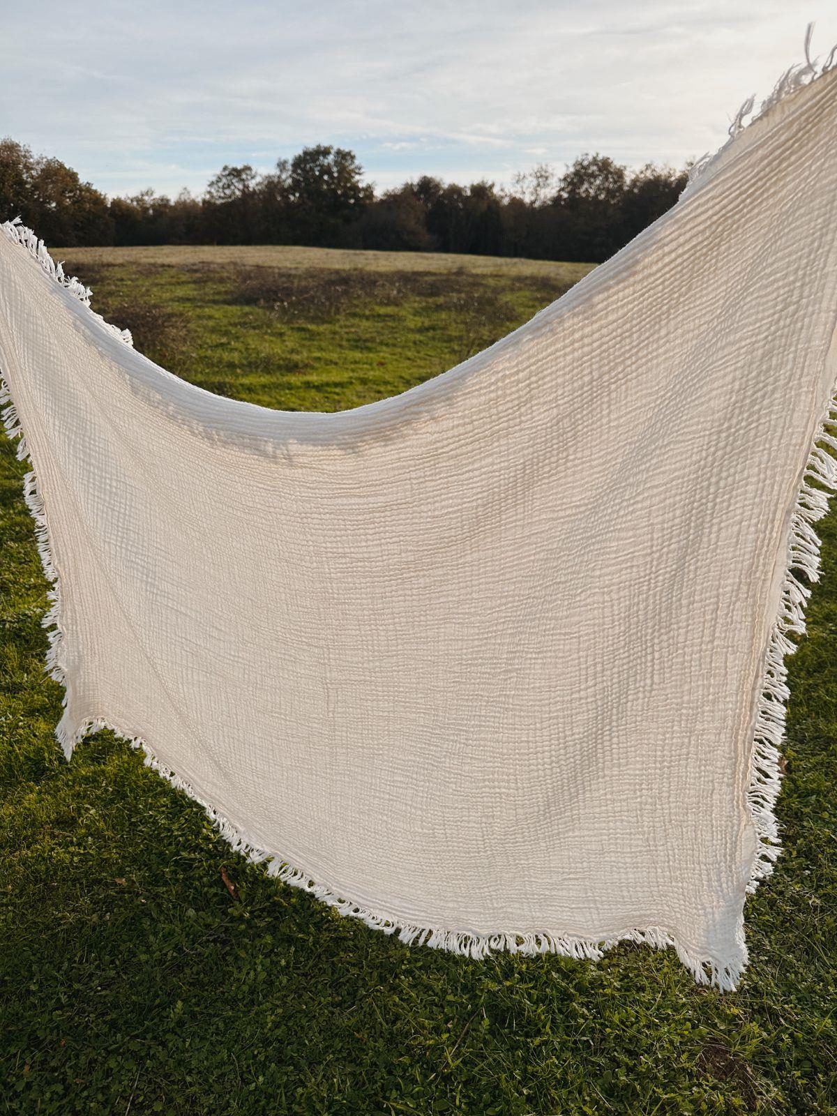 CigitFour Layer K. Tasseled Blanket 80X120 Cm NATUREL