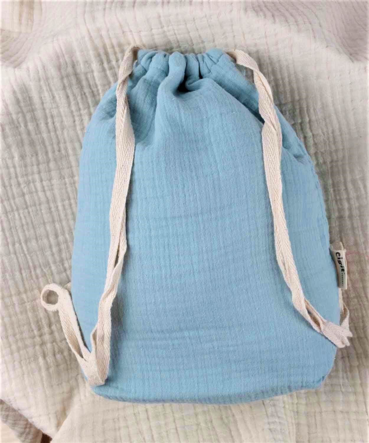 100230-20DOUBLE FACE  SIRT ÇANTASI 28X30 CM MİNT YEŞİL - cigit.com.trCigitMüslin Çocuk Sırt Çantası 28X30 cm Mint Yeşil