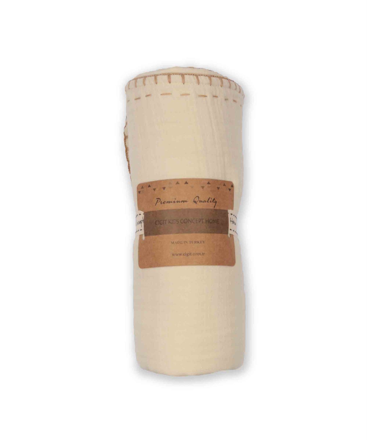 DOUBLE FACE CIFT TARAFLI EL İSİLİ BATTANIYE 100X100CM BEJ - EKRU