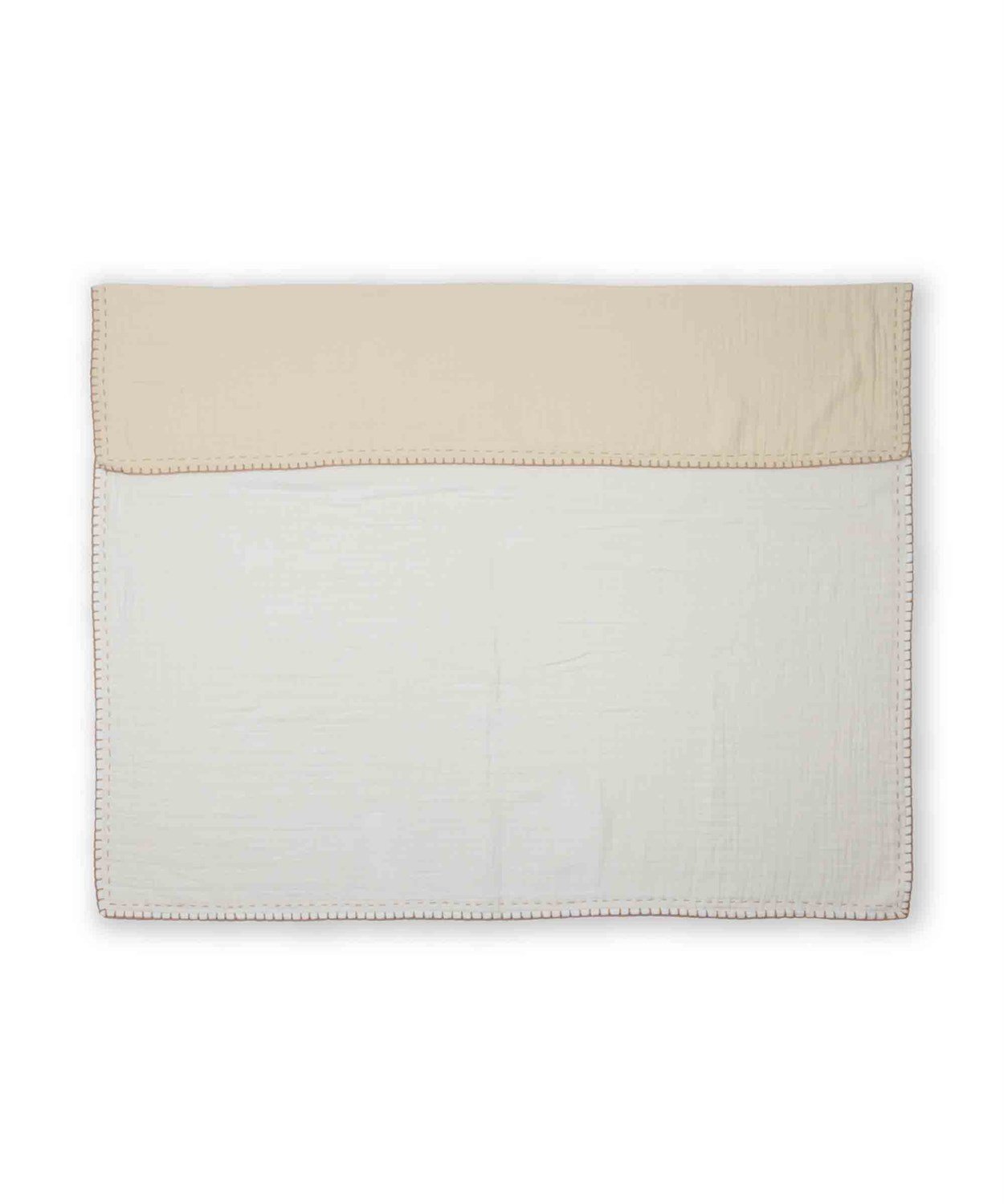 DOUBLE FACE CIFT TARAFLI EL İSİLİ BATTANIYE 100X100CM BEJ - EKRU