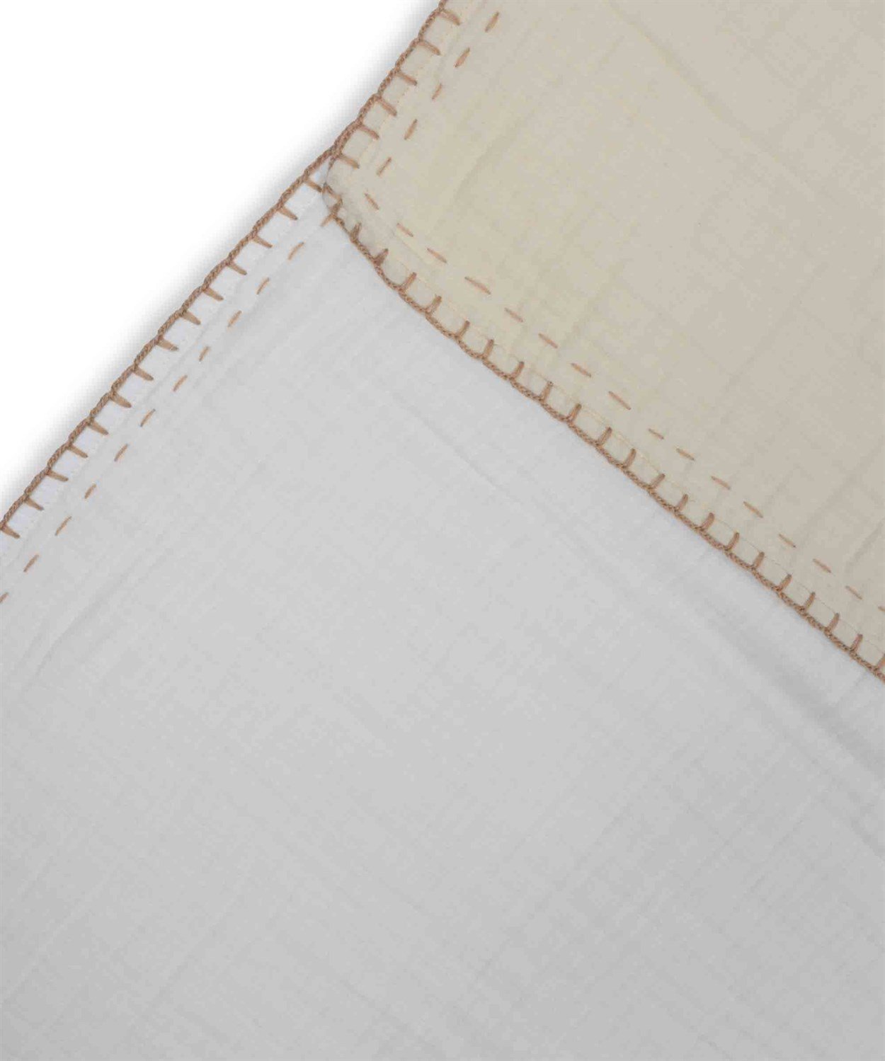 DOUBLE FACE CIFT TARAFLI EL İSİLİ BATTANIYE 100X100CM BEJ - EKRU