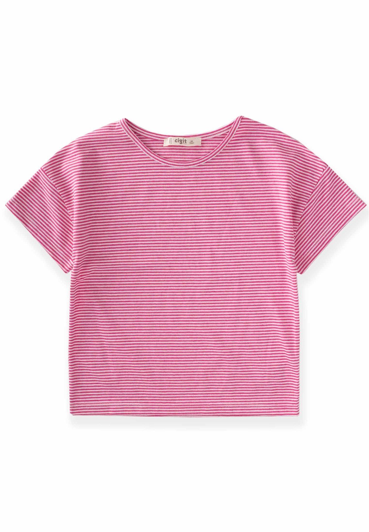 62564 - 5080Düşük Omuz Basıc T-Shırt 3-8 Yaş Pembe Çizgili - Fırsat ÜrünüCigitDüşük Omuz Basıc T-Shırt 3-8 Yaş Pembe Çizgili