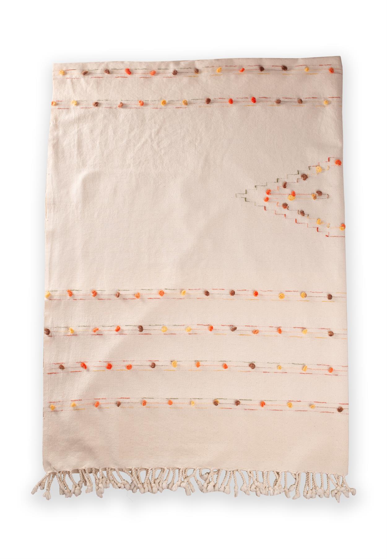 CigitEl Dokuma Dikdörtggen Masa Örtüsü (Yıkanmıştır) 140X210 Cm Naturel