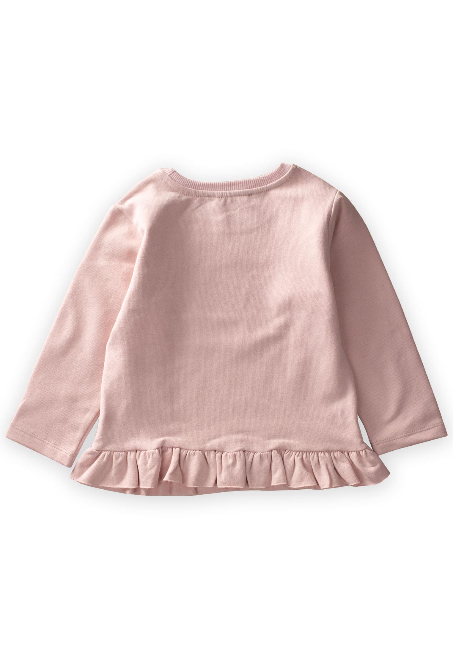 CigitEteği Fırfırlı Baskılı Sweatshirt 1-6 Yaş Pudra Pembe