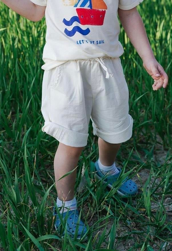 CigitLabel Detailed Flannel Capri 1-7 Years NATURAL