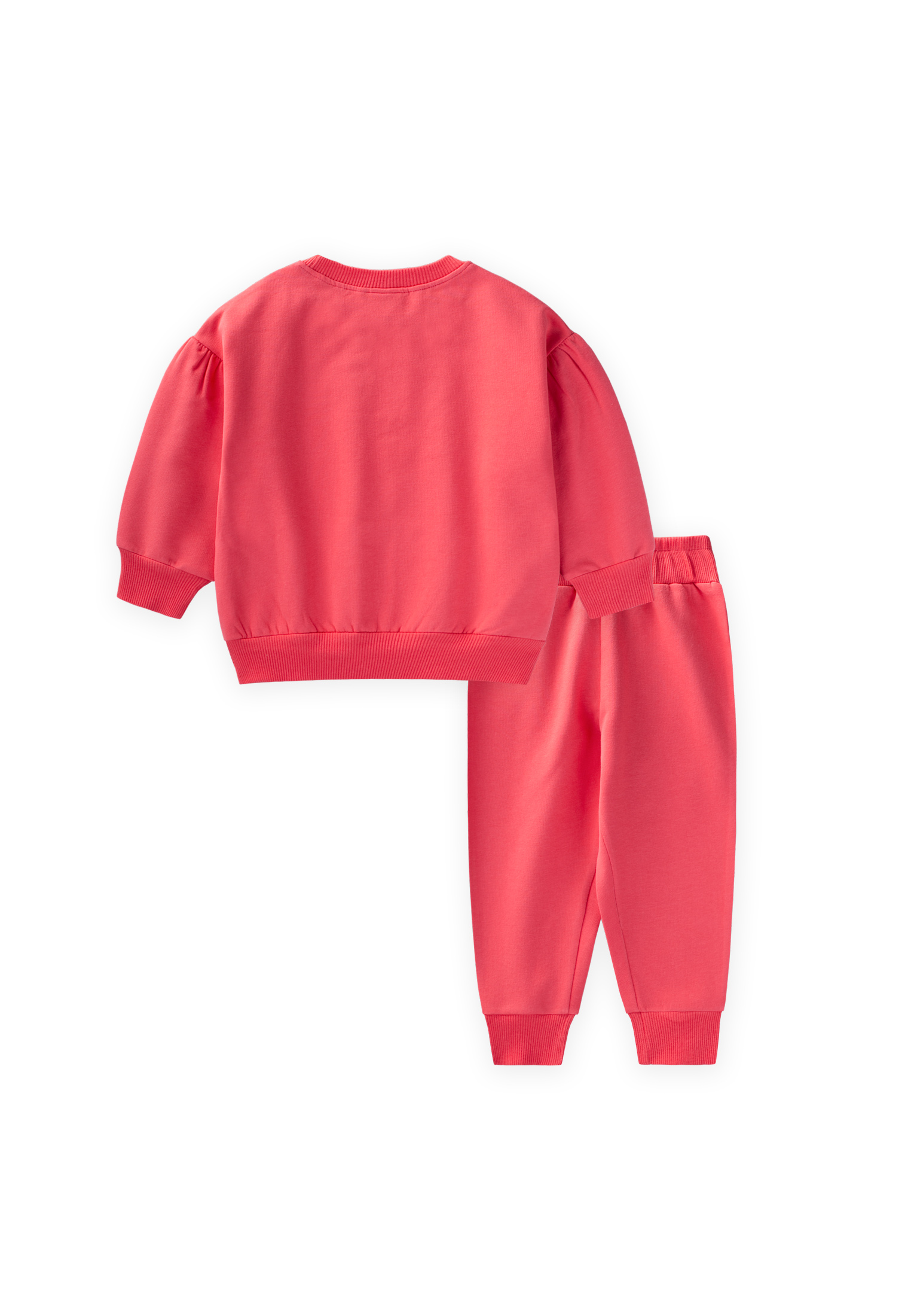 CigitEtiket Detaylı Sweatshirt Takım 1-7 Yaş Mercan