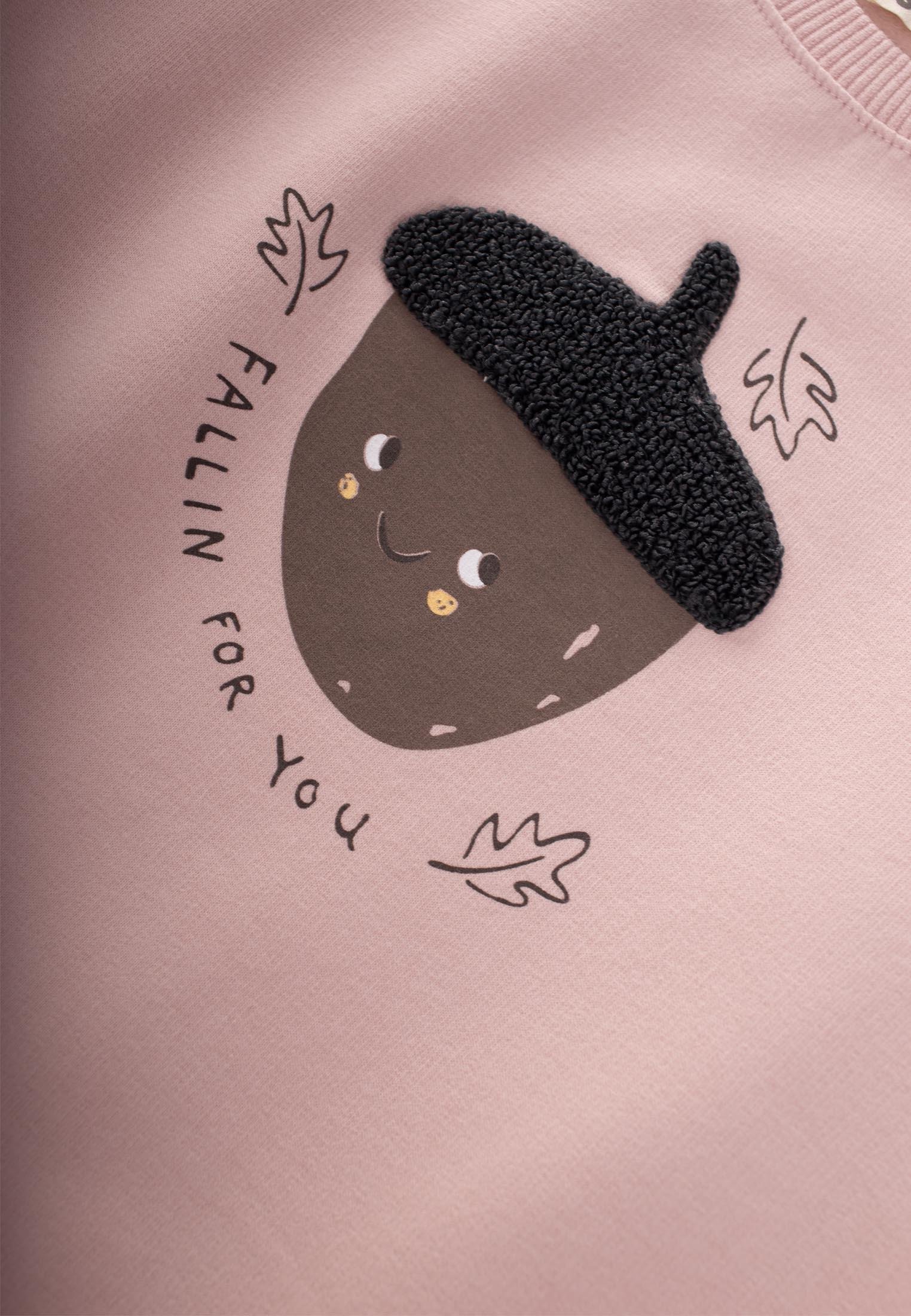 CigitFallın For You Baskılı Sweatshirt Takım 1-5 Yaş Pudra Pembe