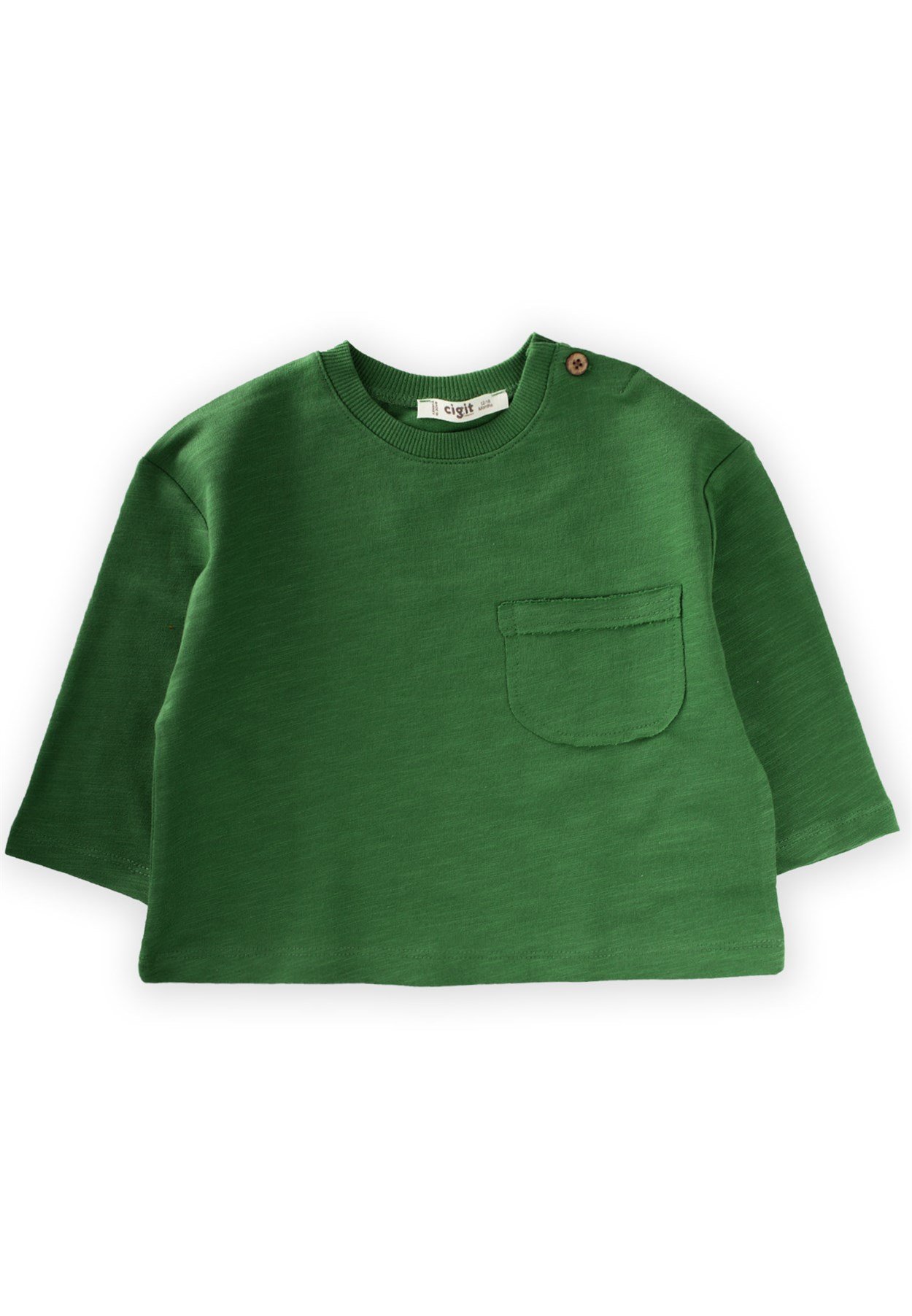 70967 - 5053Fırsat Ürünü - Cepli Oversize Mevsimlik Sweatshirt 1-5 Yaş Yağ YeşiliCigitCepli Oversize Mevsimlik Sweatshirt 1-5 Yaş Yağ Yeşili