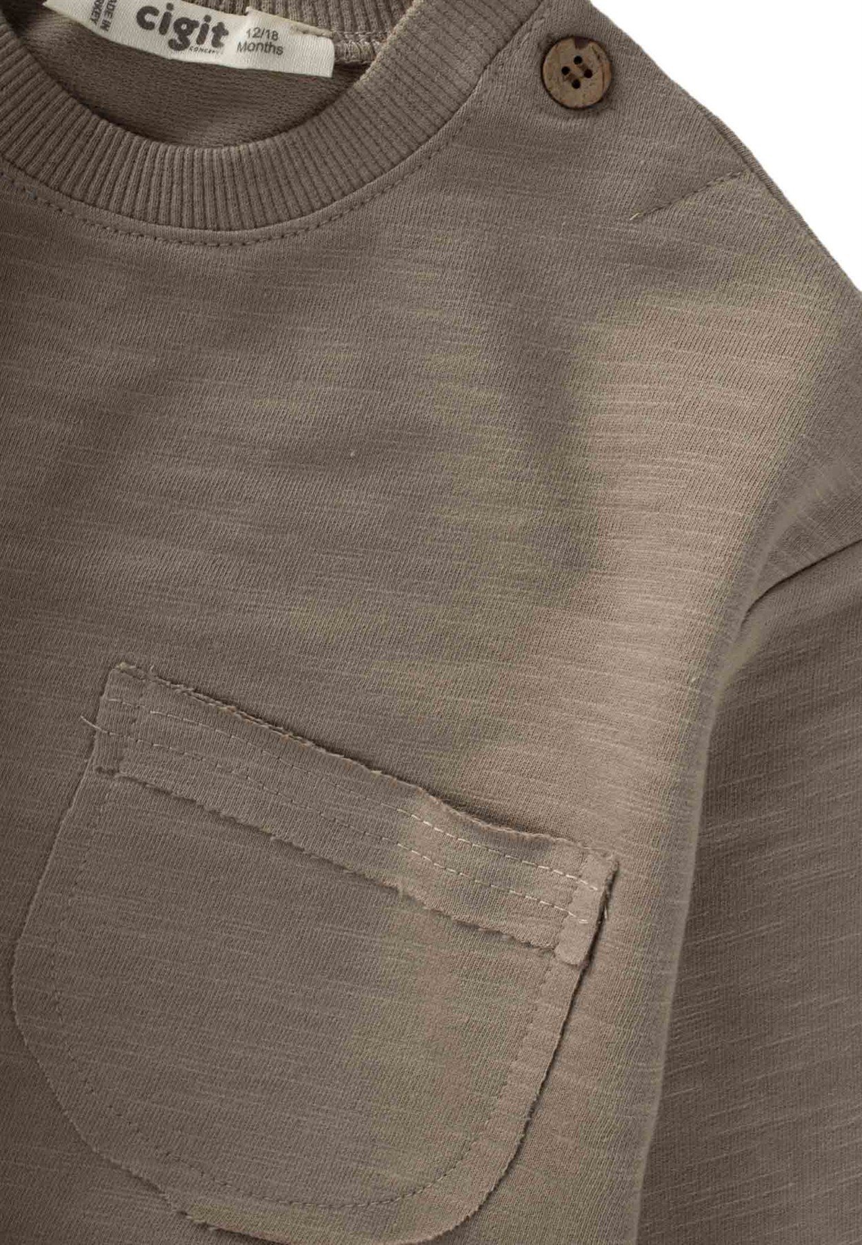 70967 - 5020Fırsat Ürünü - Cepli Oversize Mevsimlik Sweatshirt 1-5 Yaş VizonCigitCepli Oversize Mevsimlik Sweatshirt 1-5 Yaş Vizon