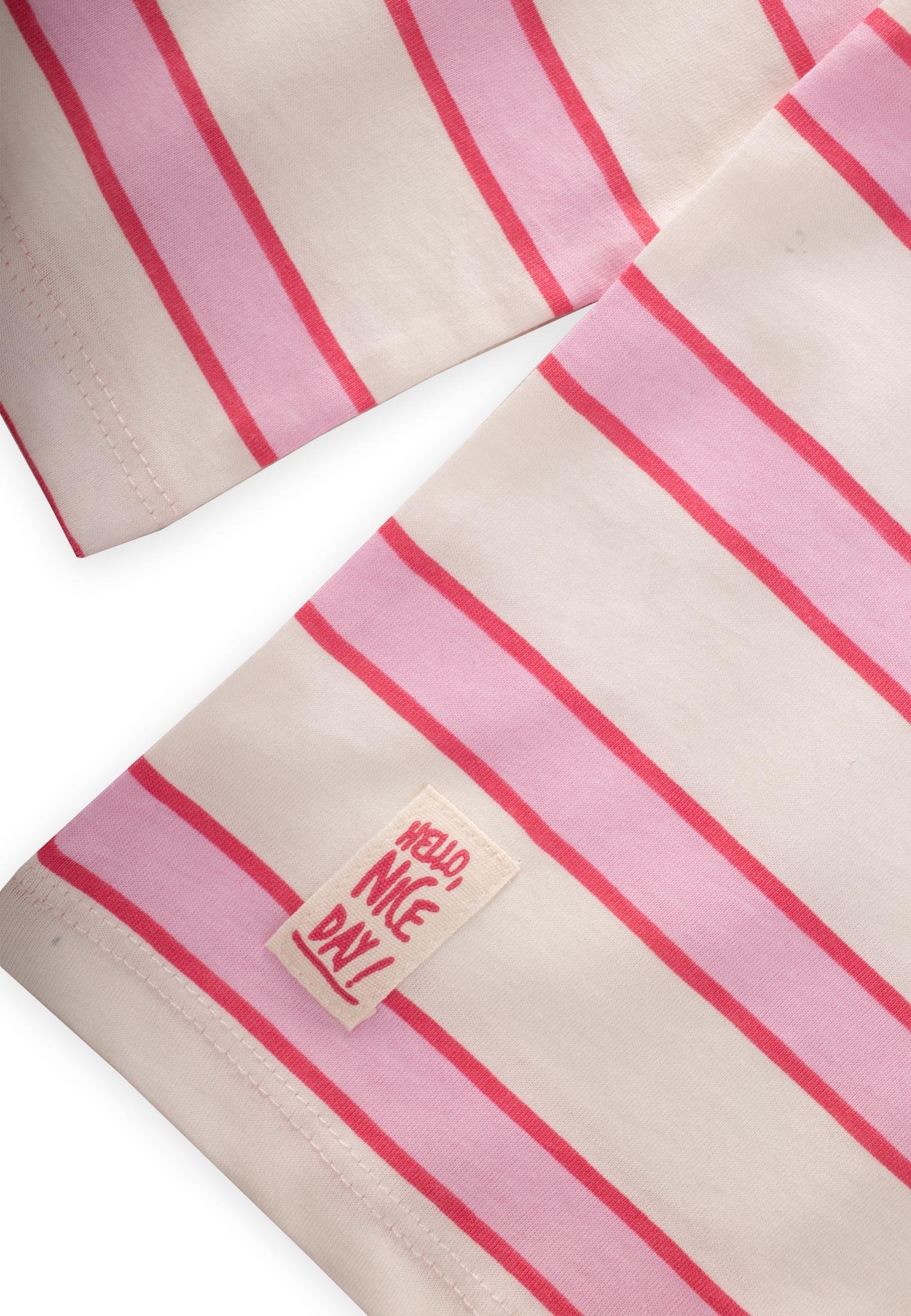 CigitÇizgili Uzun Kollu T-Shırt Takım 2-12 Yaş FUŞYA PEMBE ÇİZGİLİ