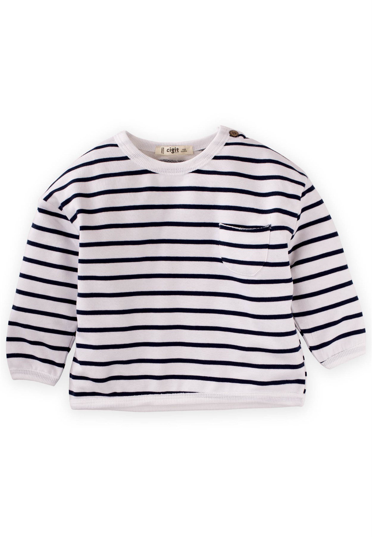 CigitGeniş Kesim Sweat 1-5 Yaş Beyaz