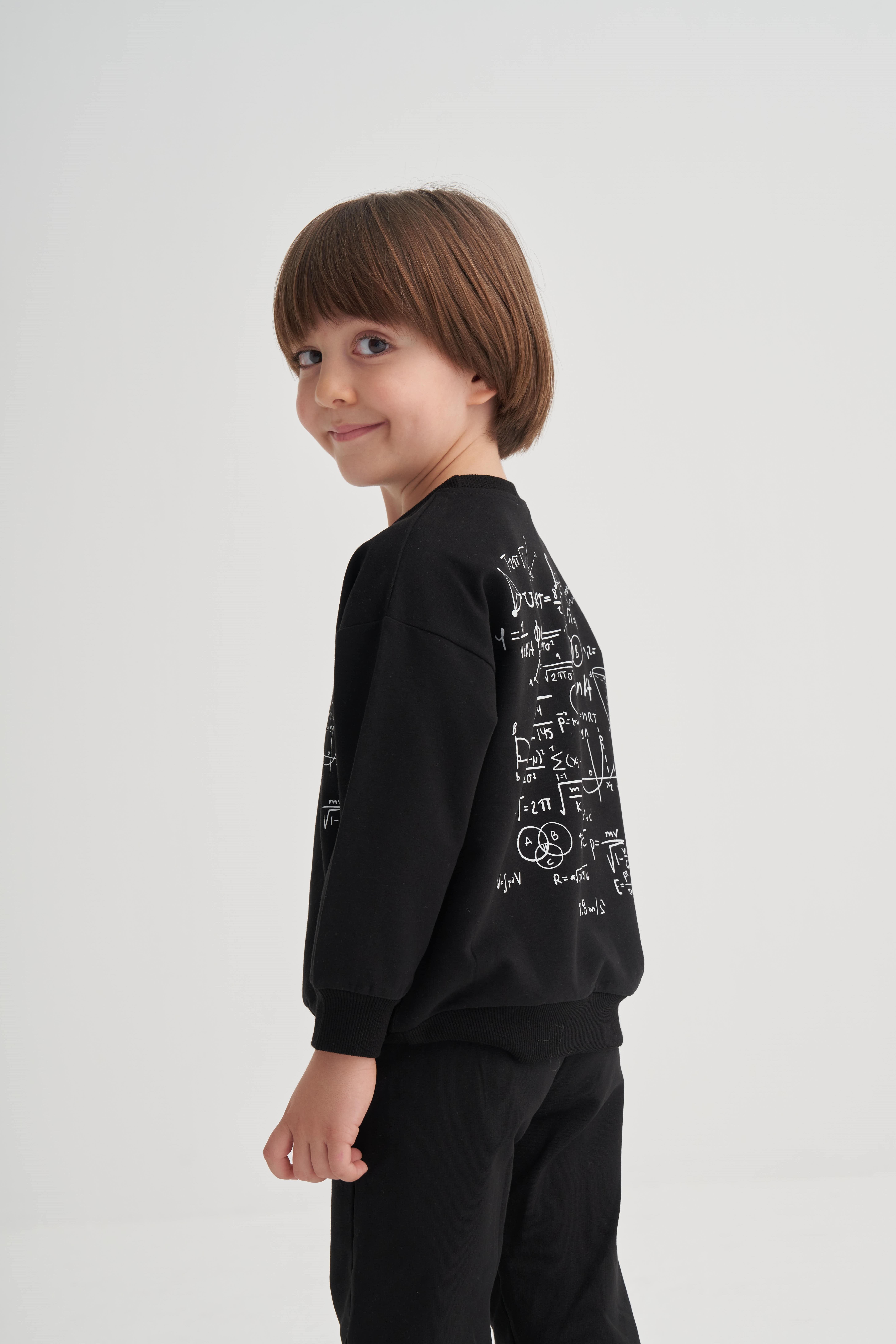 Cigitİşlem Baskılı Eşofman Takım 2-7 Yaş Siyah