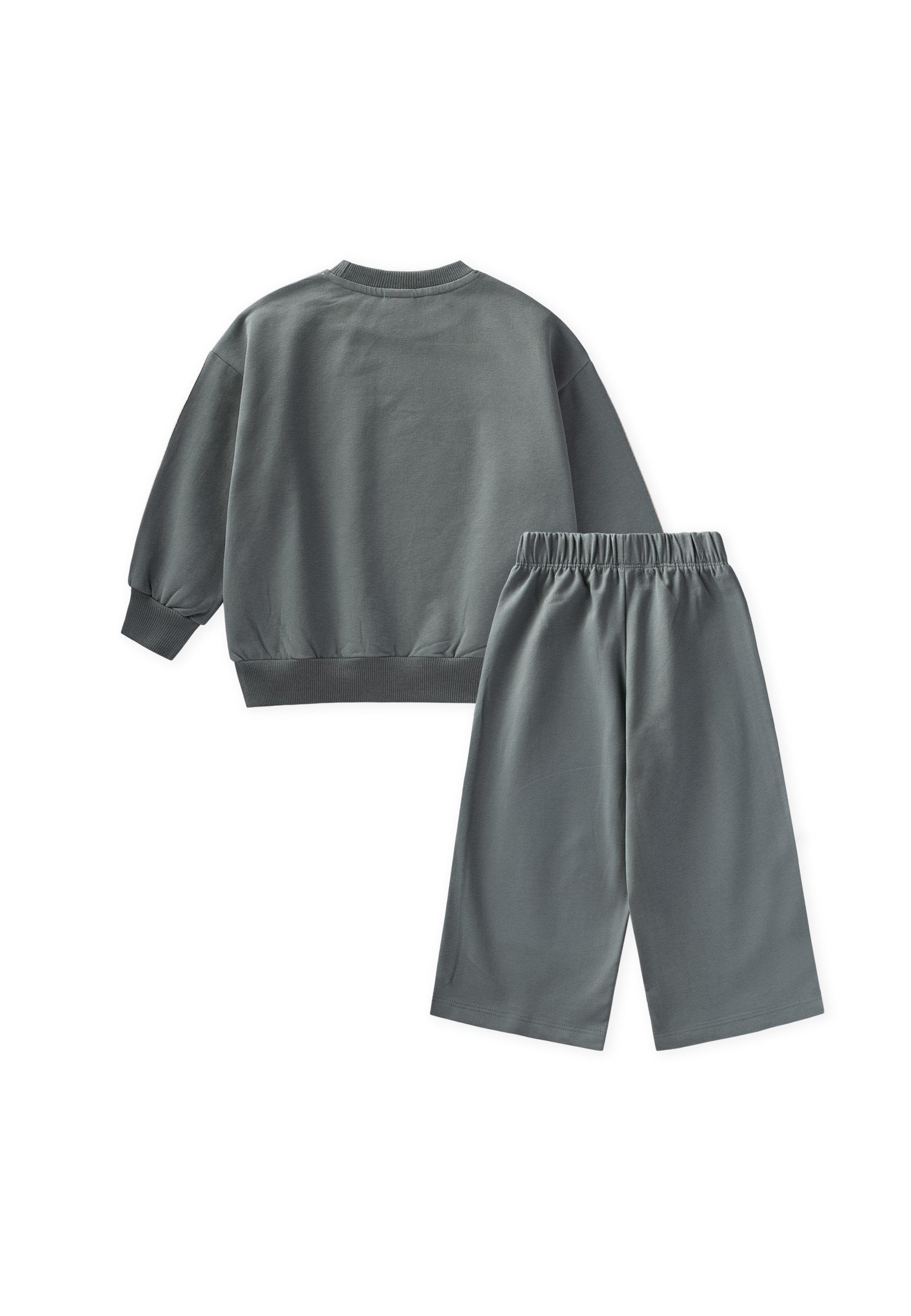 CigitŞerit Detaylı Sweatshirt Takım 2-10 Yaş Çağla Yeşili