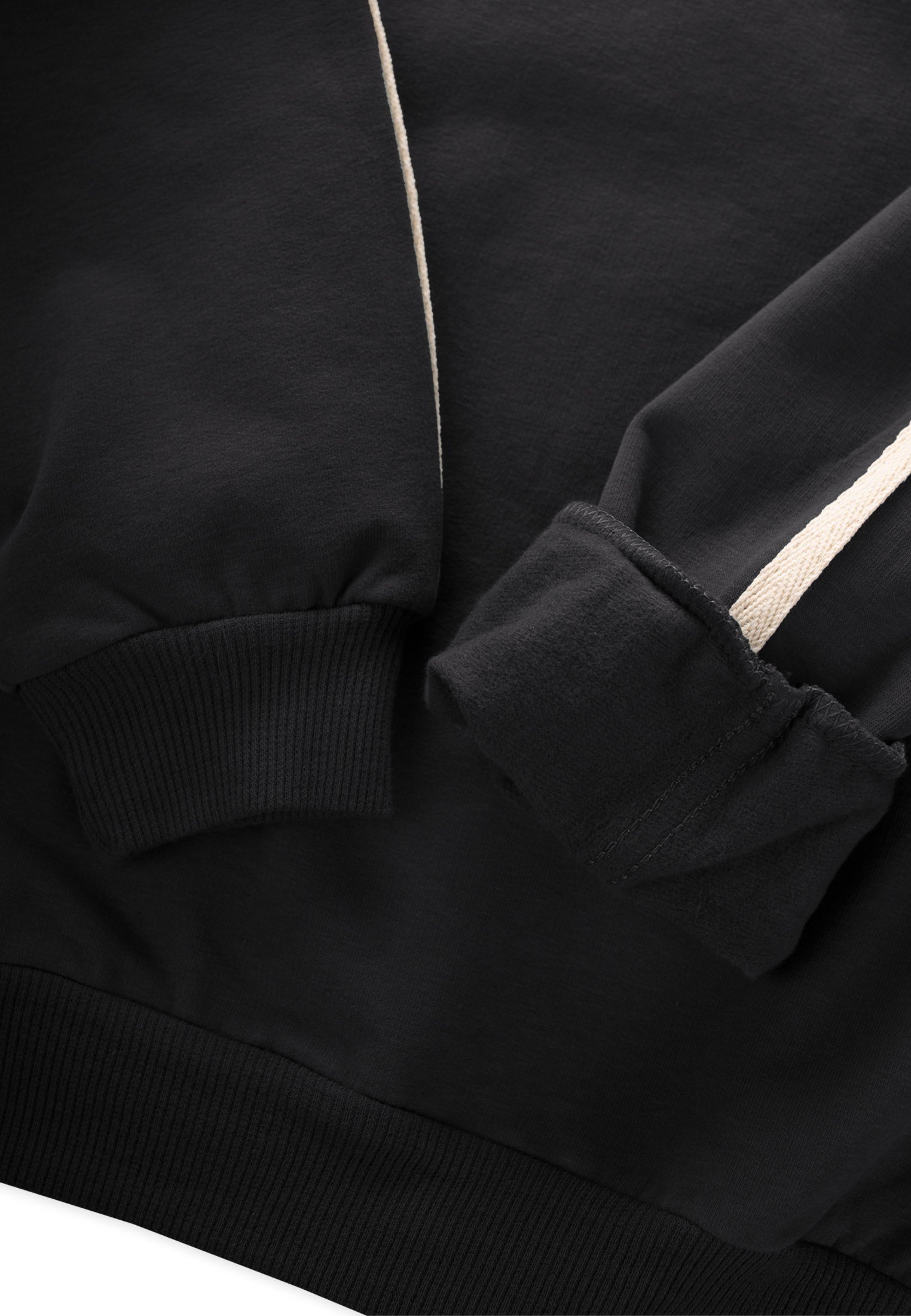 CigitŞerit Detaylı Sweatshirt Takım 2-10 Yaş Siyah
