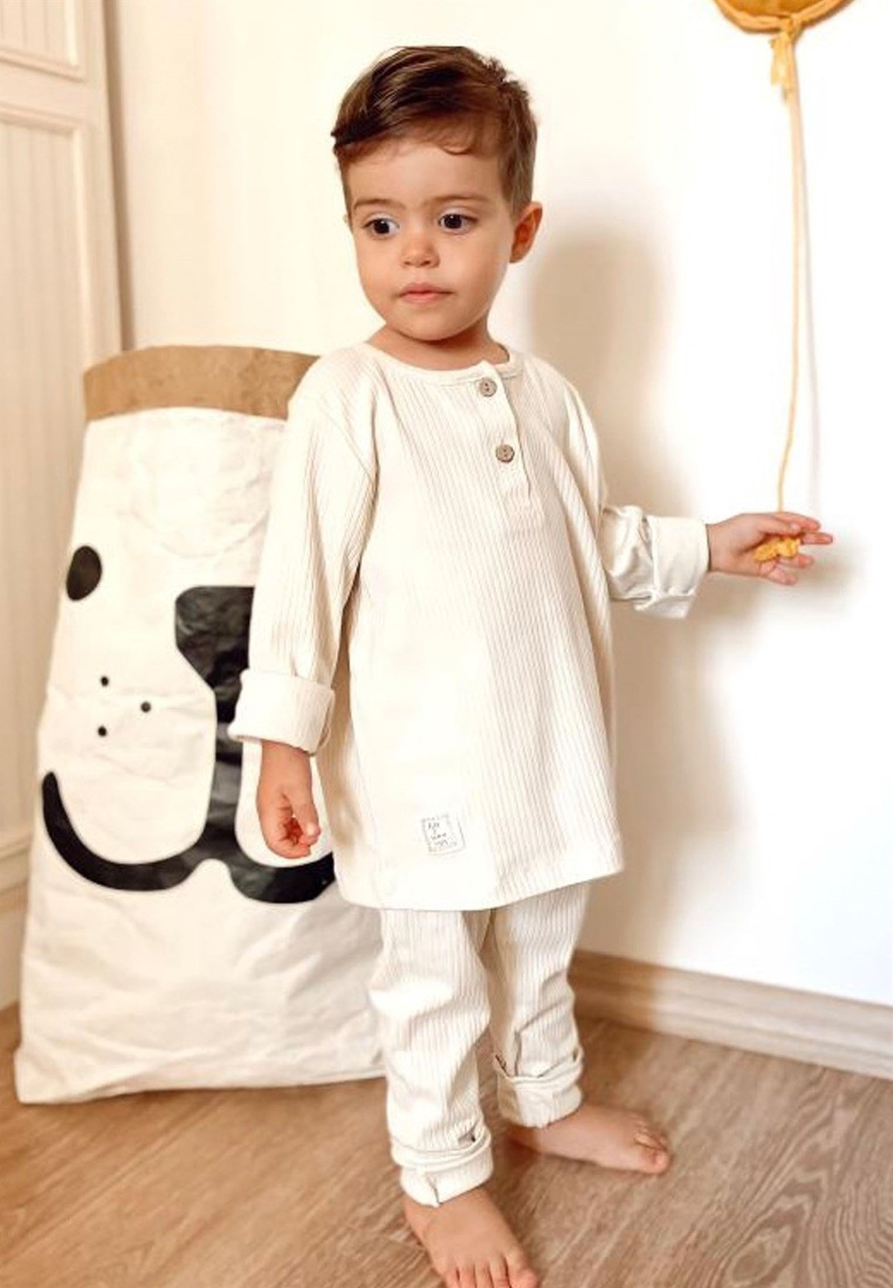 70902 - 5066CigitCorduroy Seasonal Suit 2-8 Years Light Beige