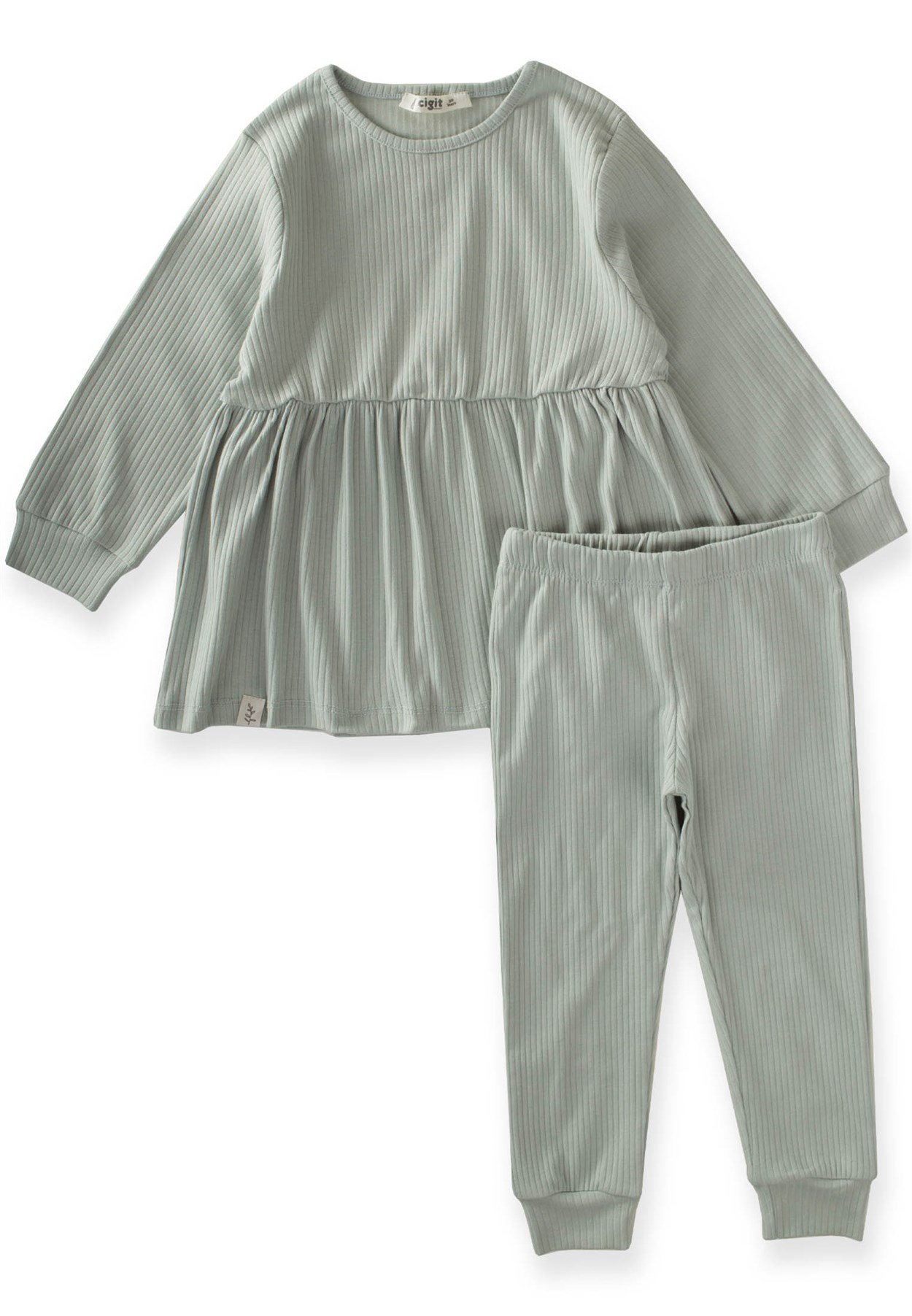 70903 - 5008Fitilli Tunik Takım 2-8 Yaş MİNT YEŞİLİ - CigitCigitFitilli Tunik Takım 2-8 Yaş MİNT YEŞİLİ