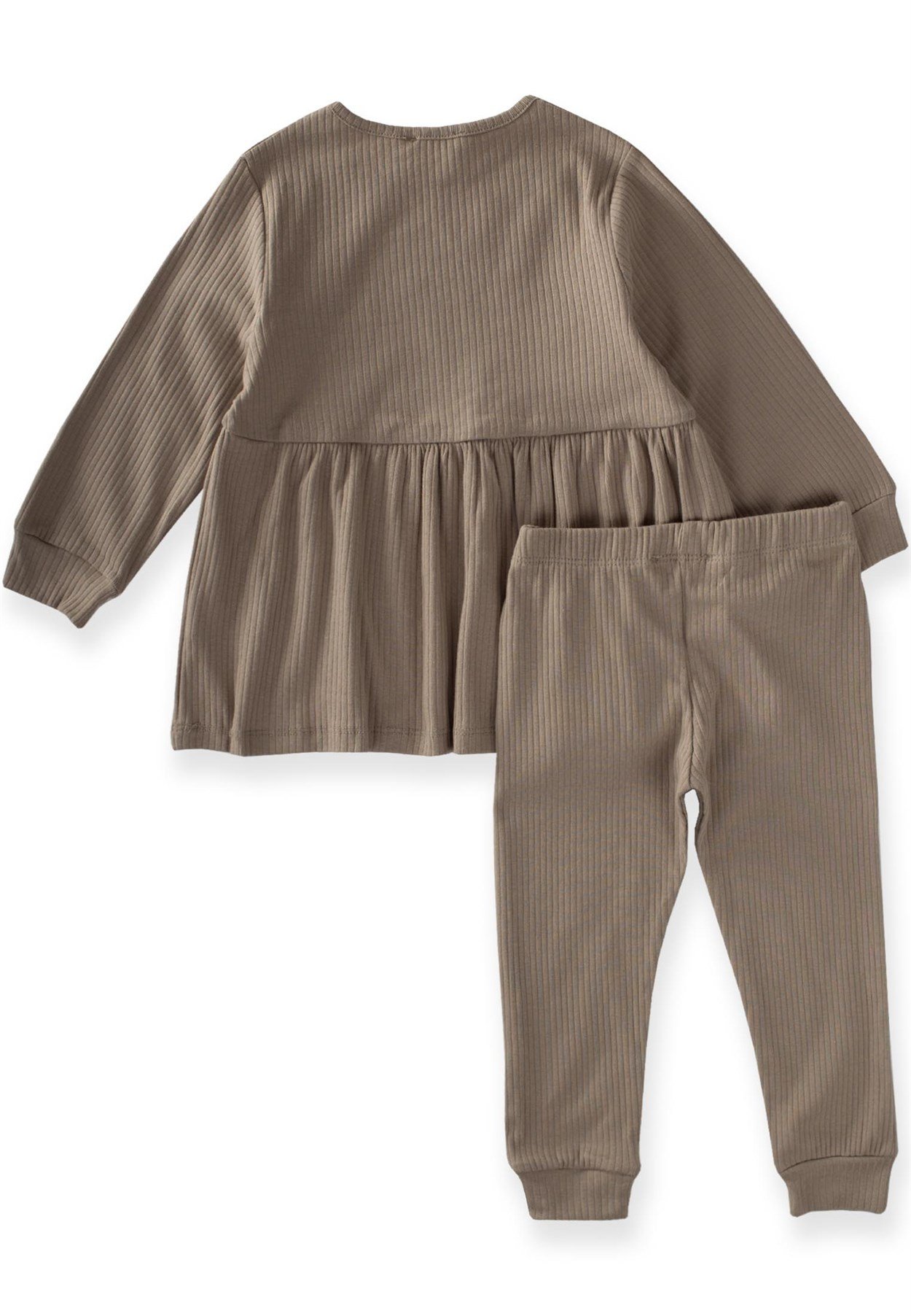 70903 - 5020Fitilli Tunik Takım 2-8 Yaş Vizon - CigitCigitFitilli Tunik Takım 2-8 Yaş Vizon