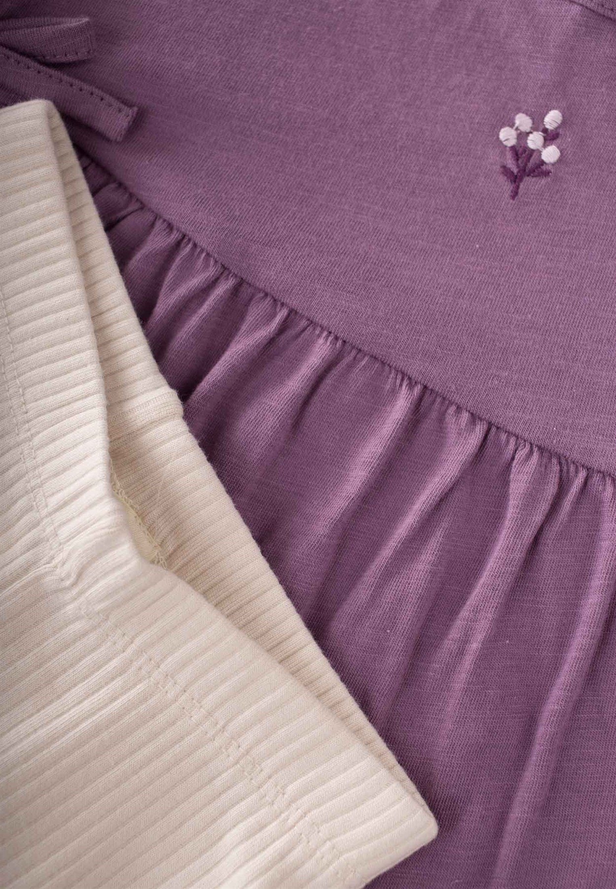 CigitFiyonk Detaylı Tunik Taytlı Takım 1-5 Yaş Mor