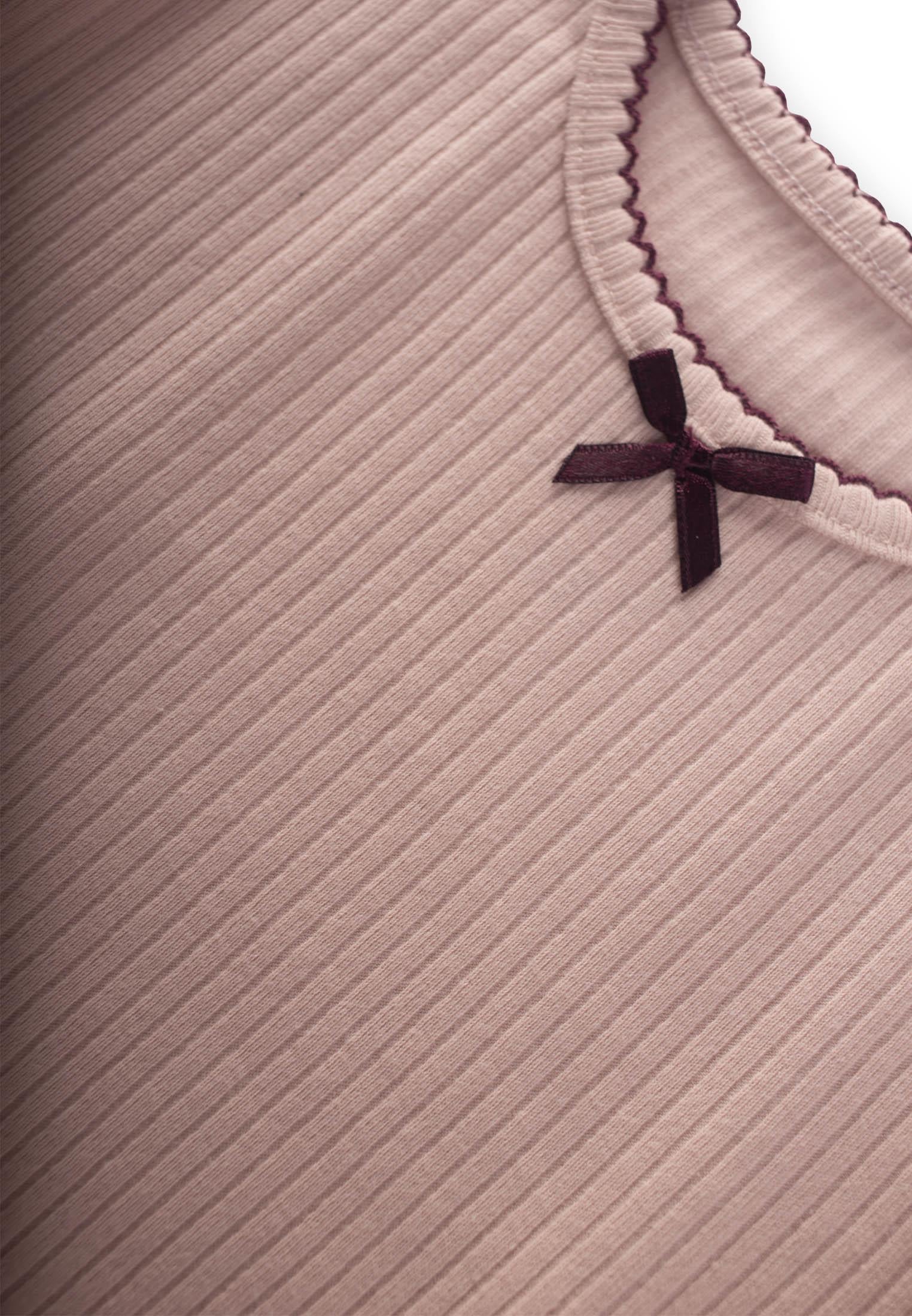 CigitFiyonklu Yakası İşlemeli Pijama Takım 2-10 Yaş PUDRA PEMBE