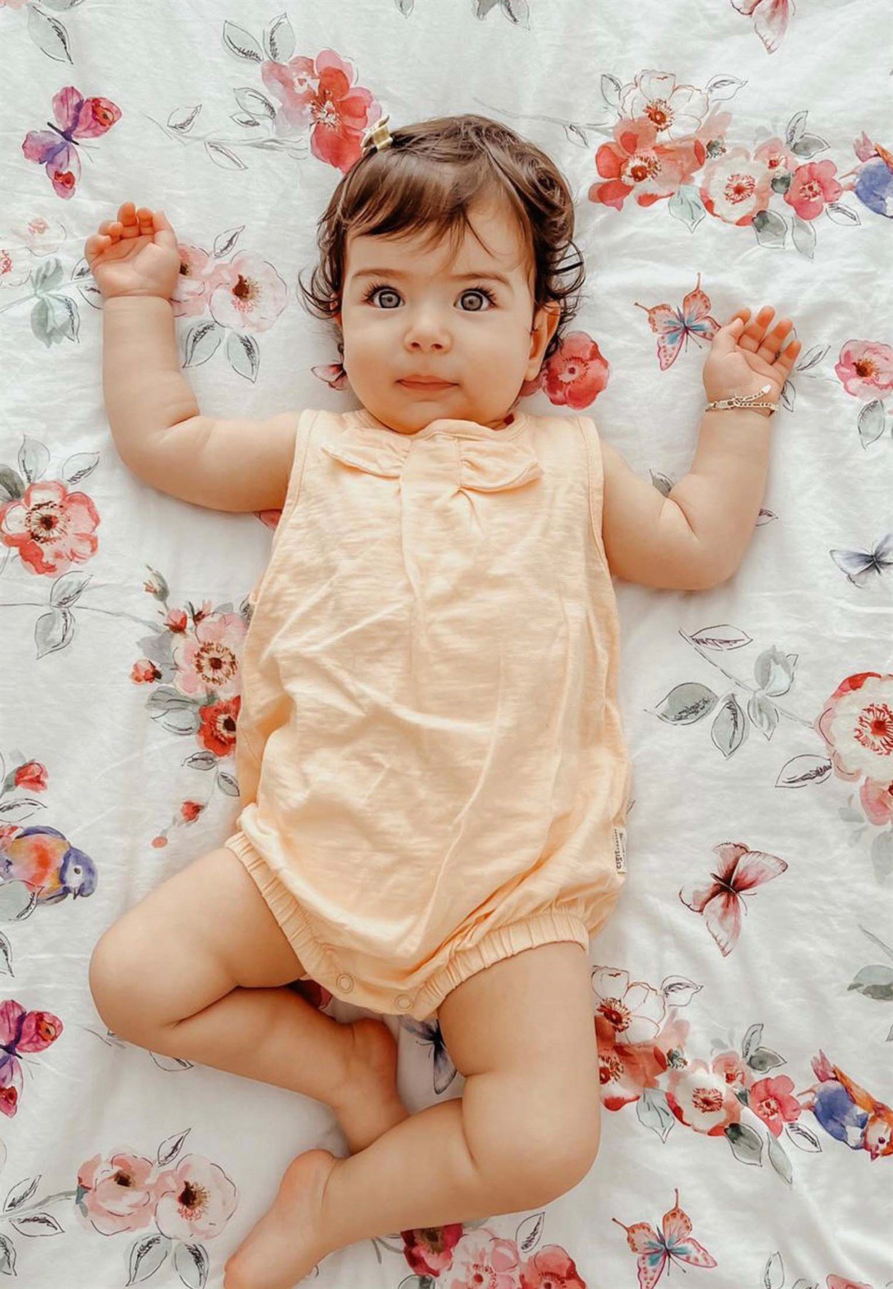 62459 - 5165CigitBow Zipper 0-18 Months Salmon