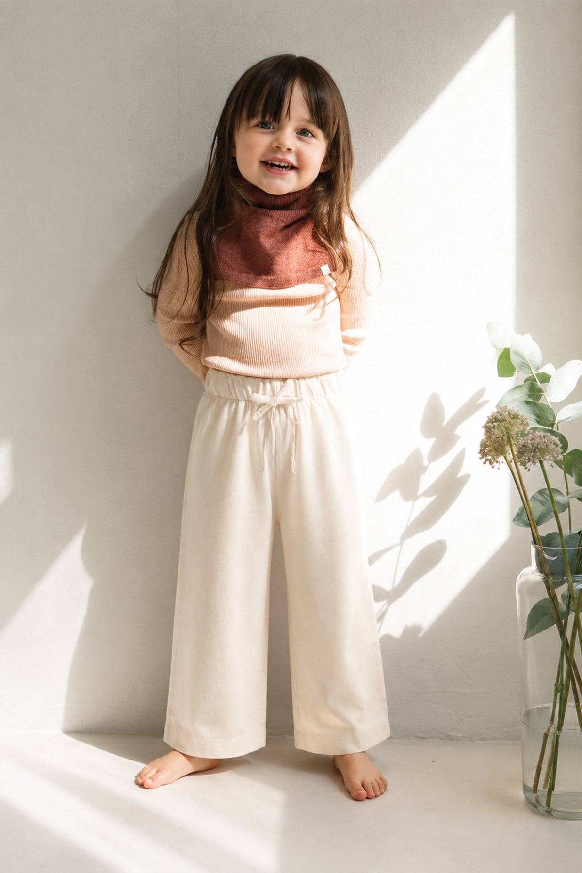 CigitFlanel Pantolon 1-7 Yaş Naturel