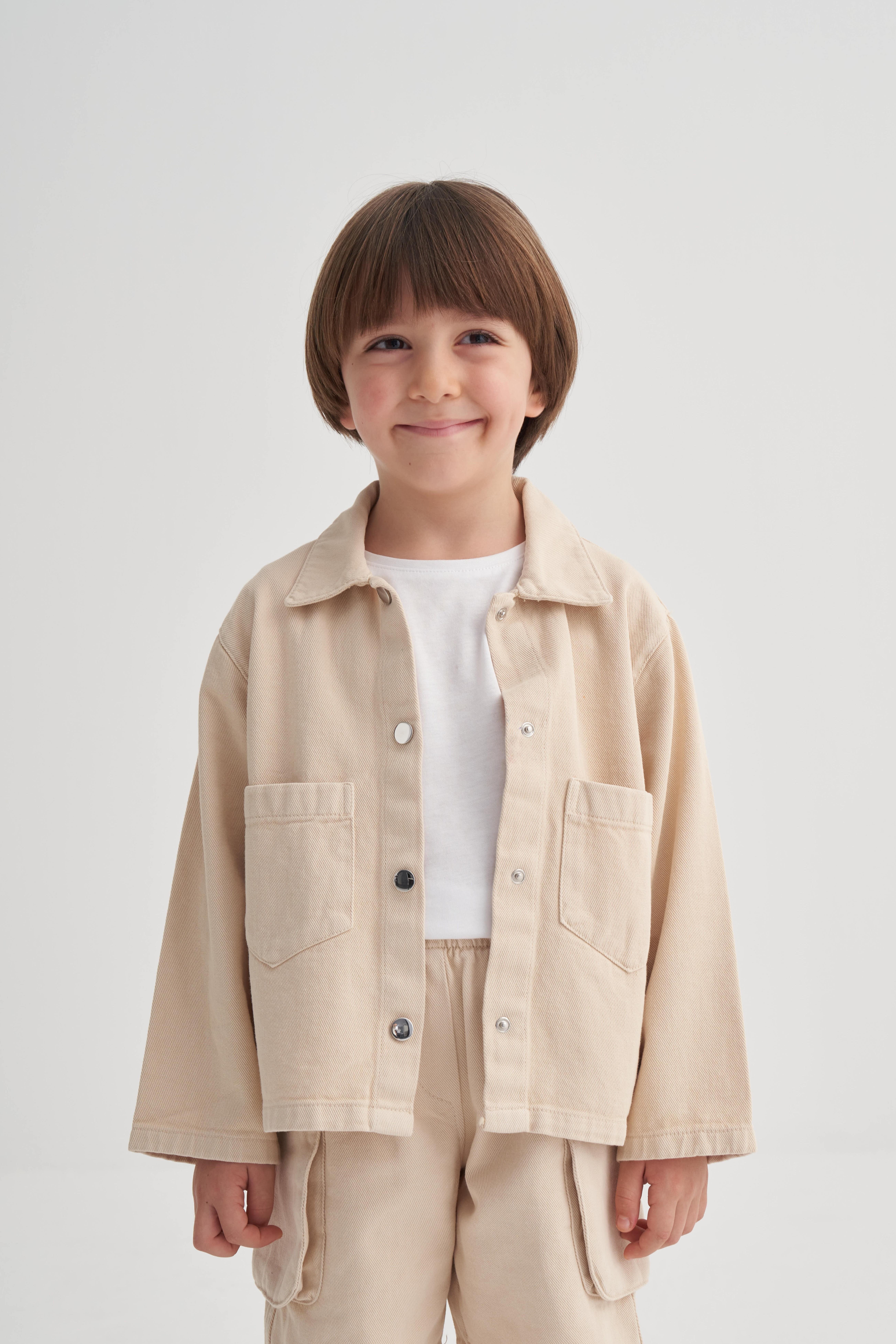 CigitGabardin Ceket 2-7 Yaş Bej
