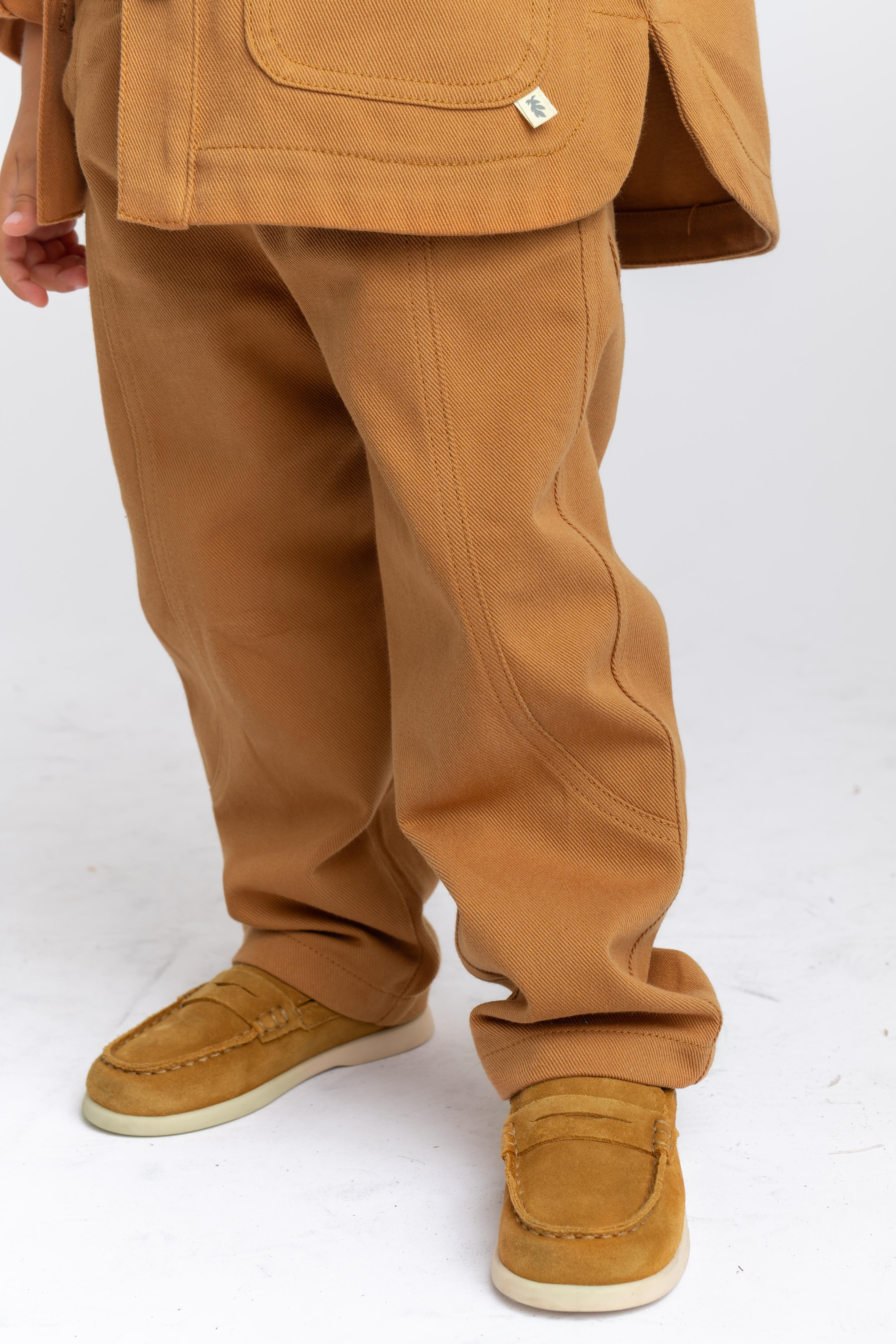 CigitGabardin Pantolon 2-7 Yaş Taba
