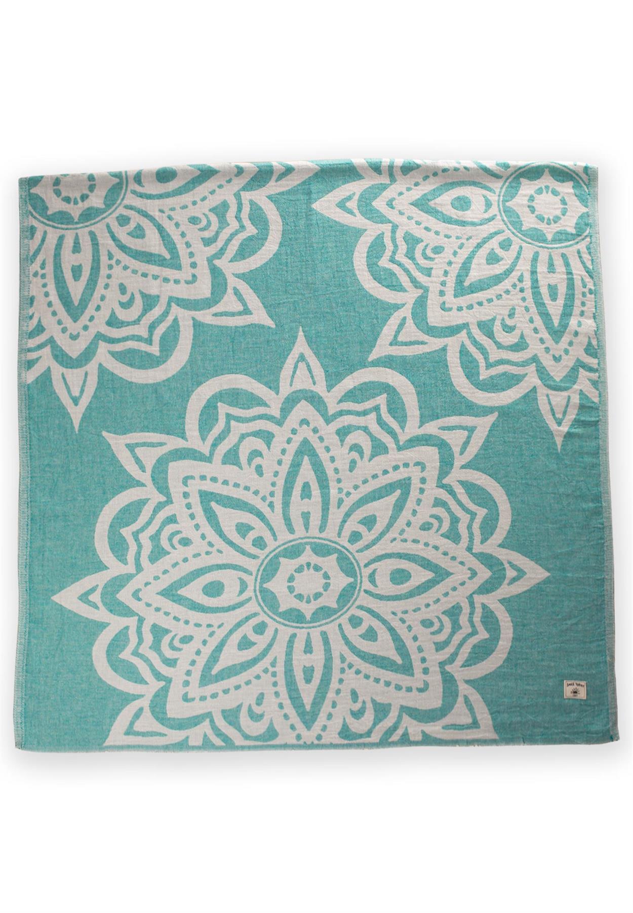 CigitJakarlı Peştemal Havlu Mondela Desen (Yıkanmıştır) 90X180Cm Yeşil