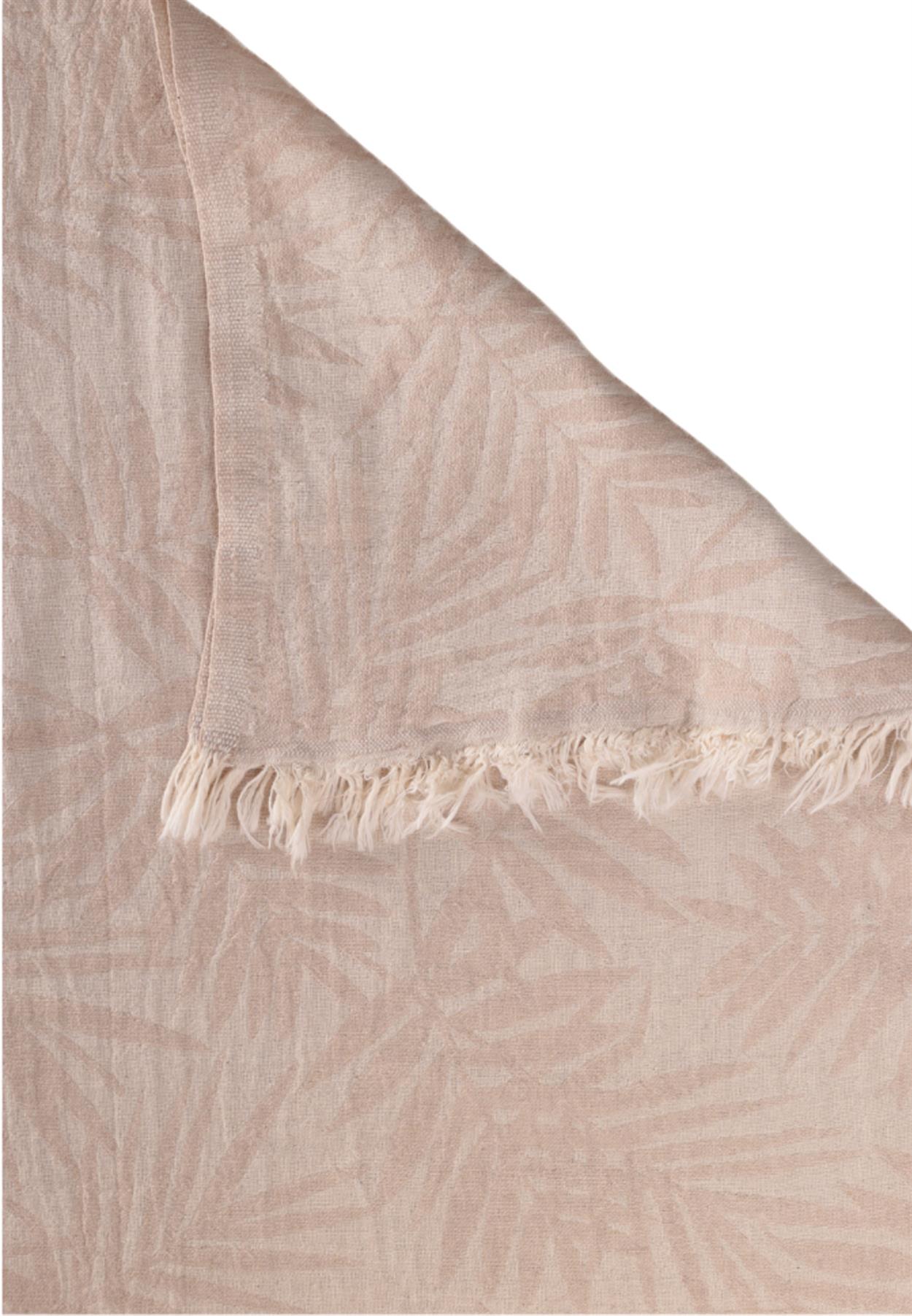 CigitJakarlı Peştemal Havlu Palmiye Desen (Yıkanmıştır) 90X180 Cm Bej
