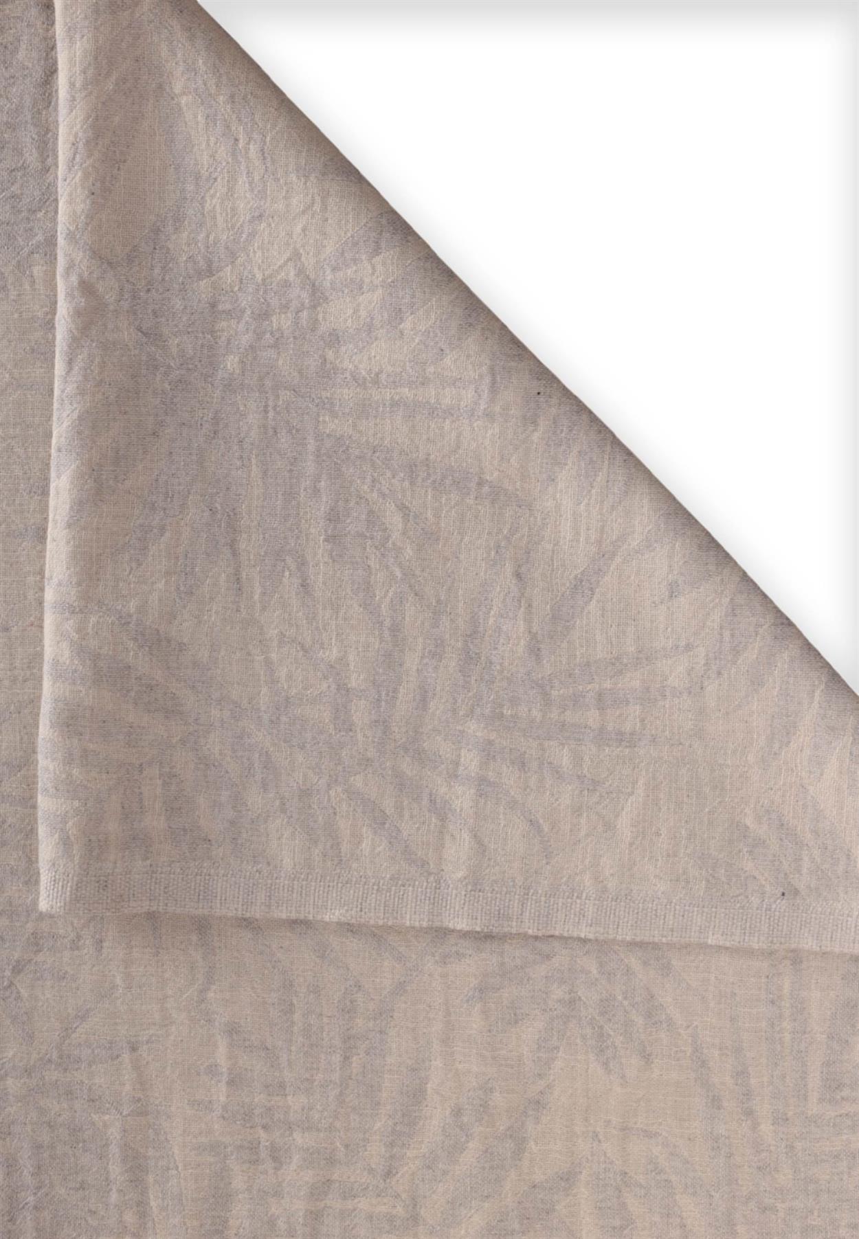 CigitJakarlı Peştemal Havlu Palmiye Desen (Yıkanmıştır) 90X180 Cm Gri