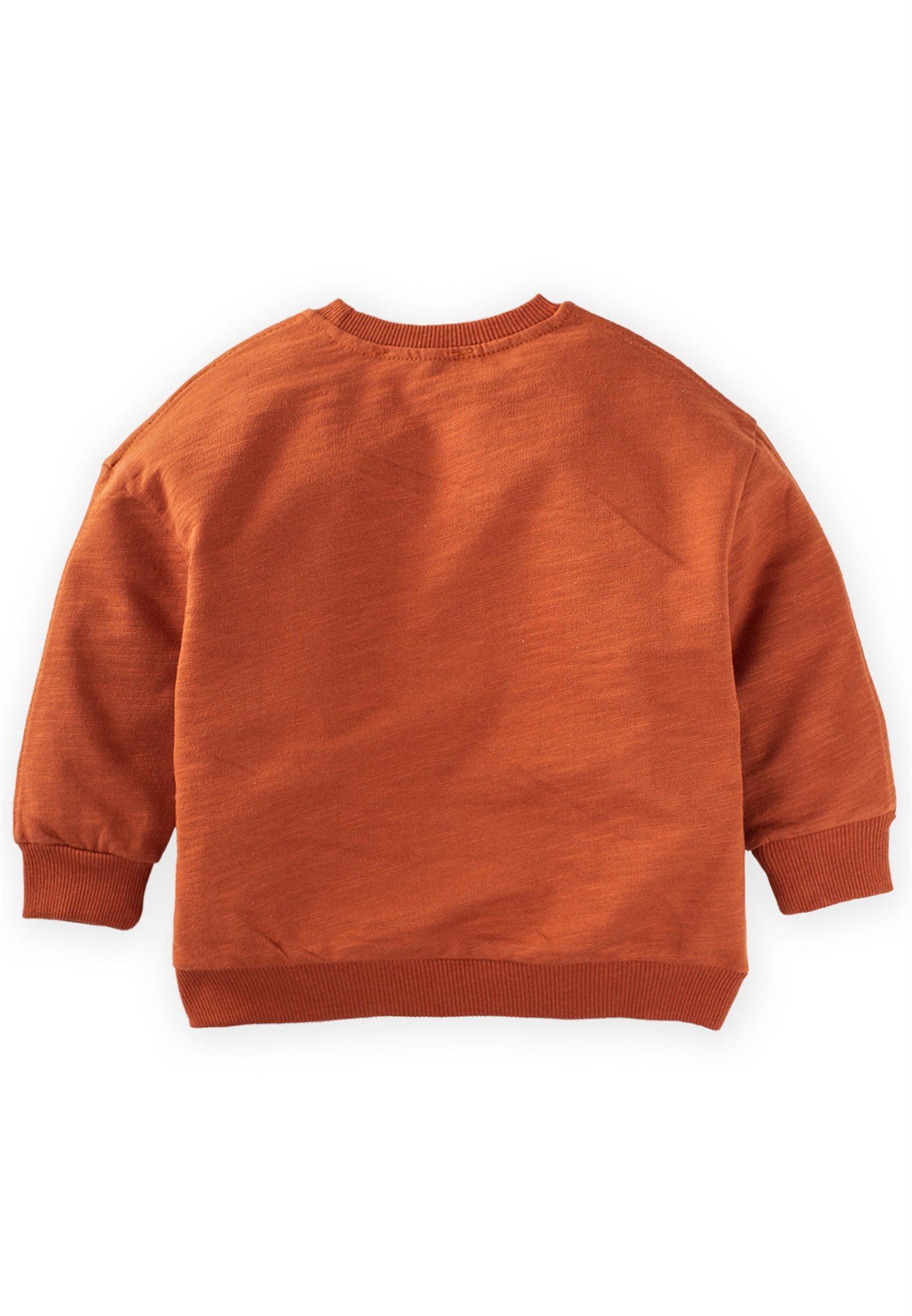 CigitJeep Nakışlı V Yaka Detaylı Sweatshirt 1-6 Yaş Kiremit