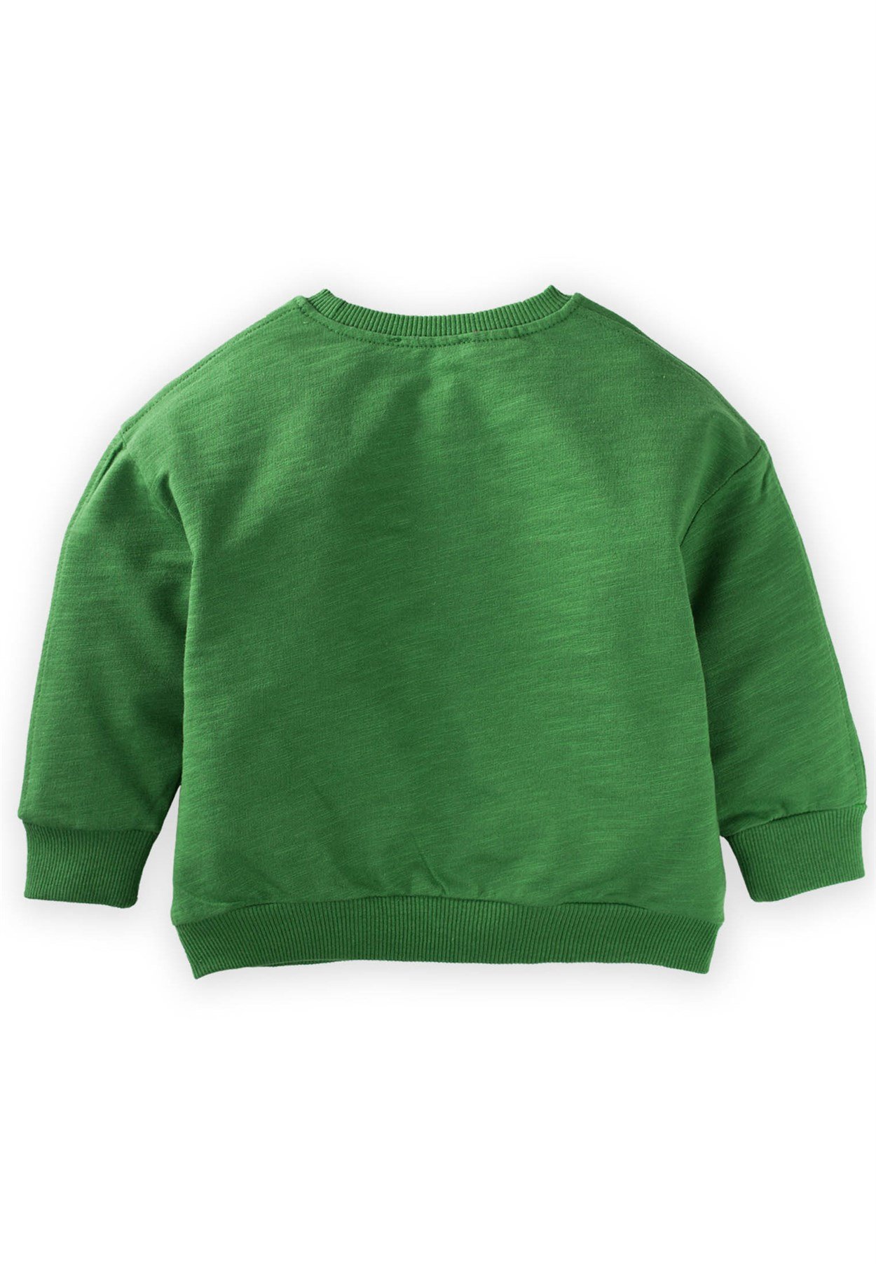 CigitJeep Nakışlı V Yaka Detaylı Sweatshirt 1-6 Yaş Yağ Yeşili