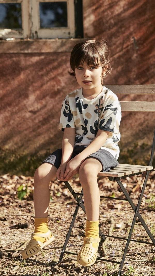 CigitKaktüs Baskılı T-Shırt Takım 2-8 Yaş EKRU